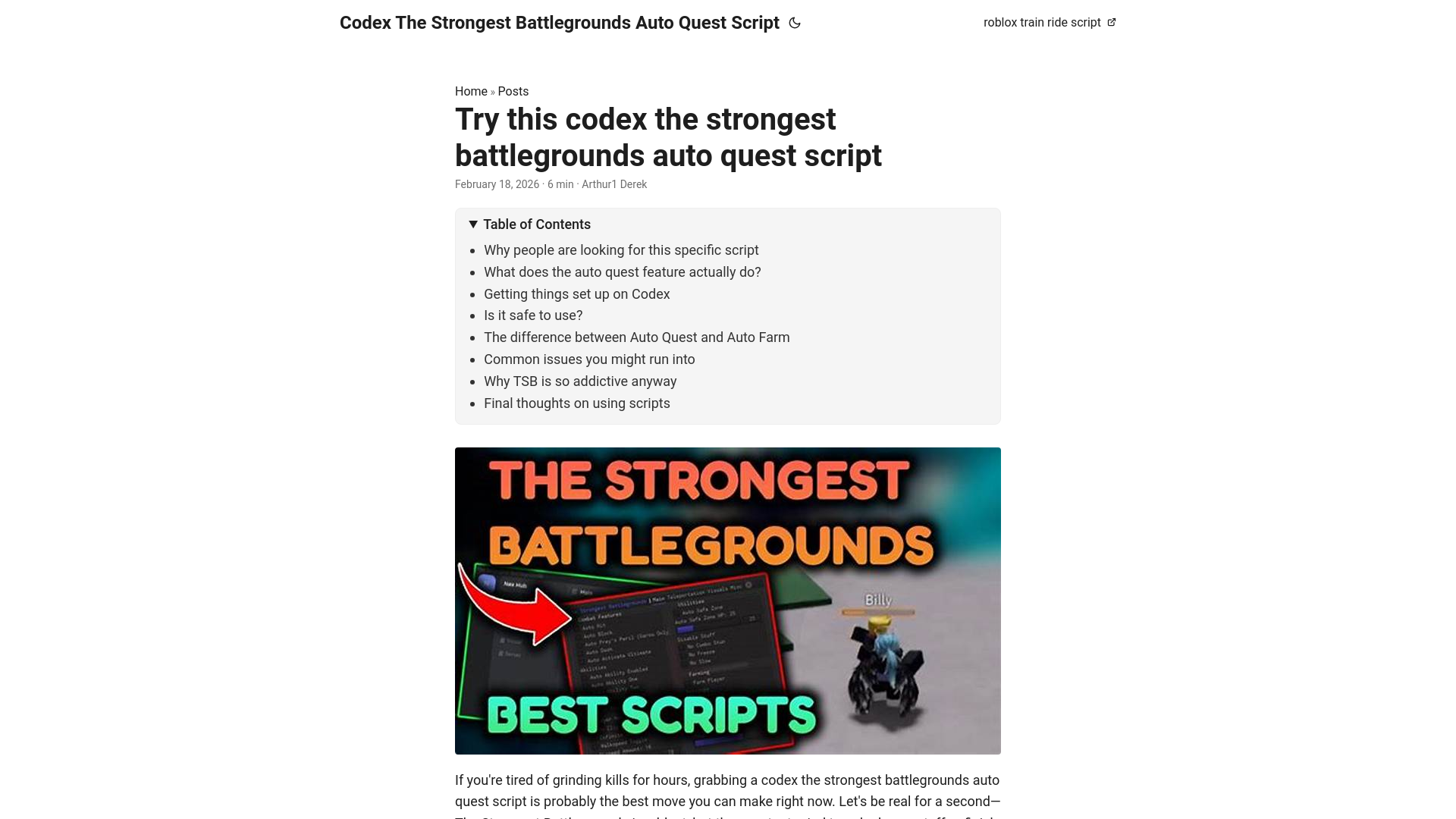 website screenshot of https://codex-the-strongest-battlegrounds-auto-quest-script.pages.dev/