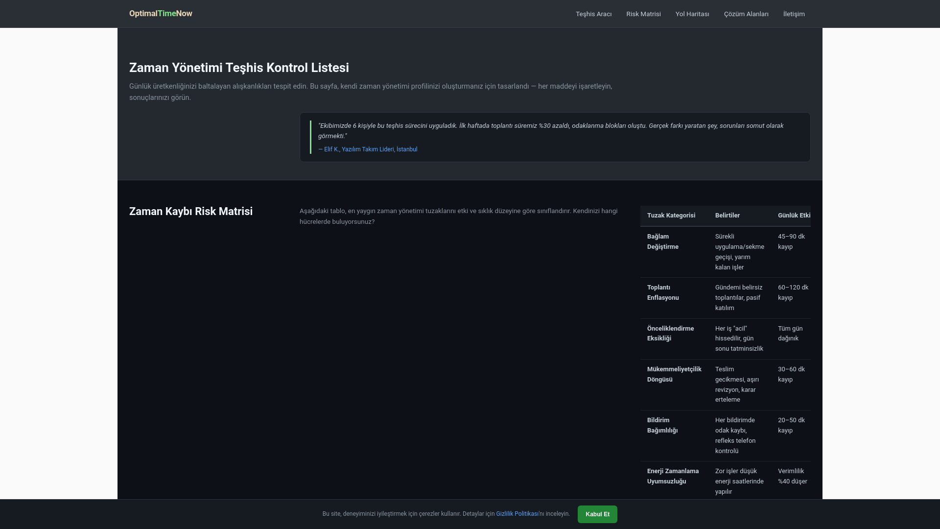 website screenshot of https://optimaltimenow.digital/