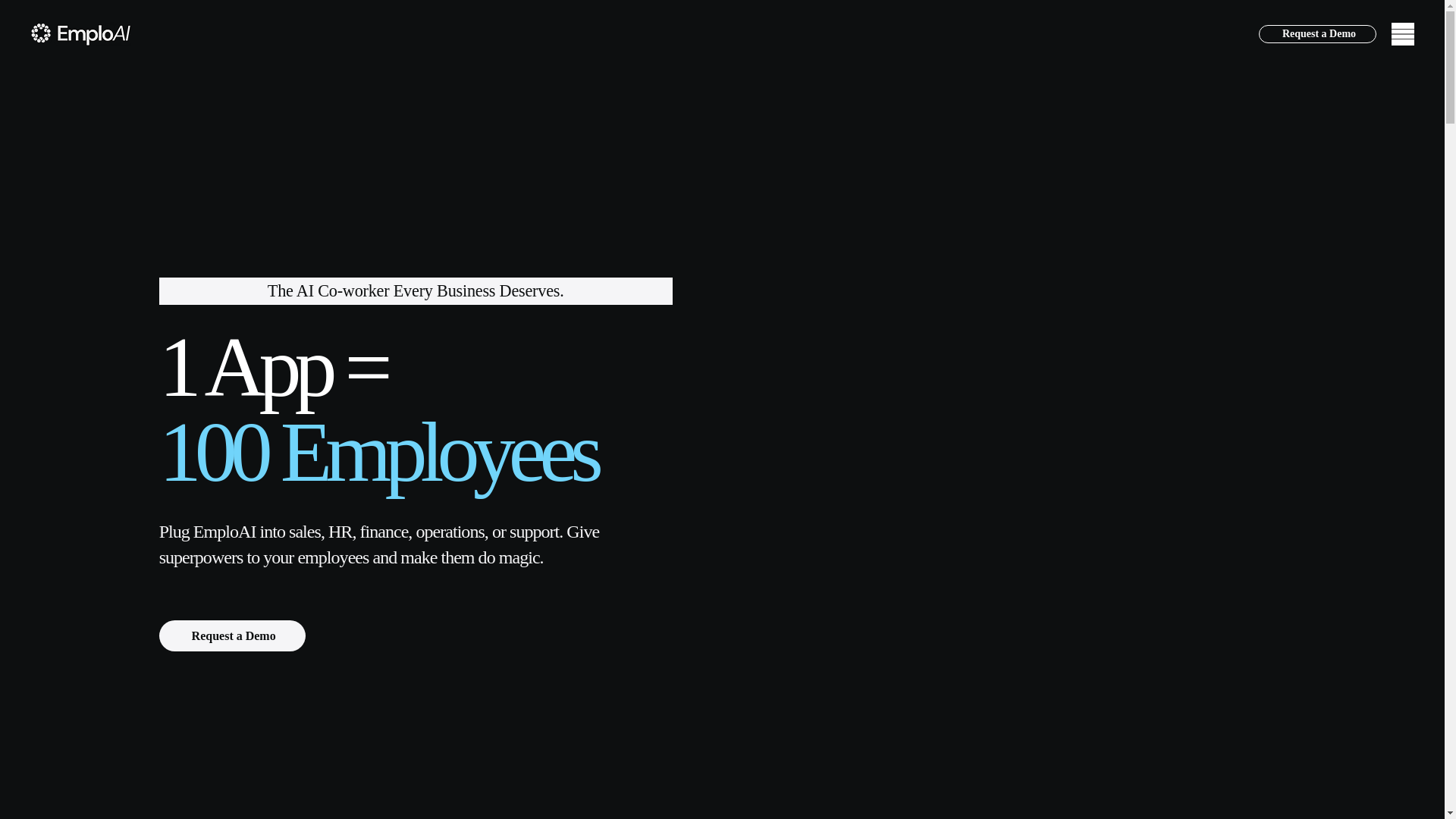 website screenshot of https://heyemploai.com/