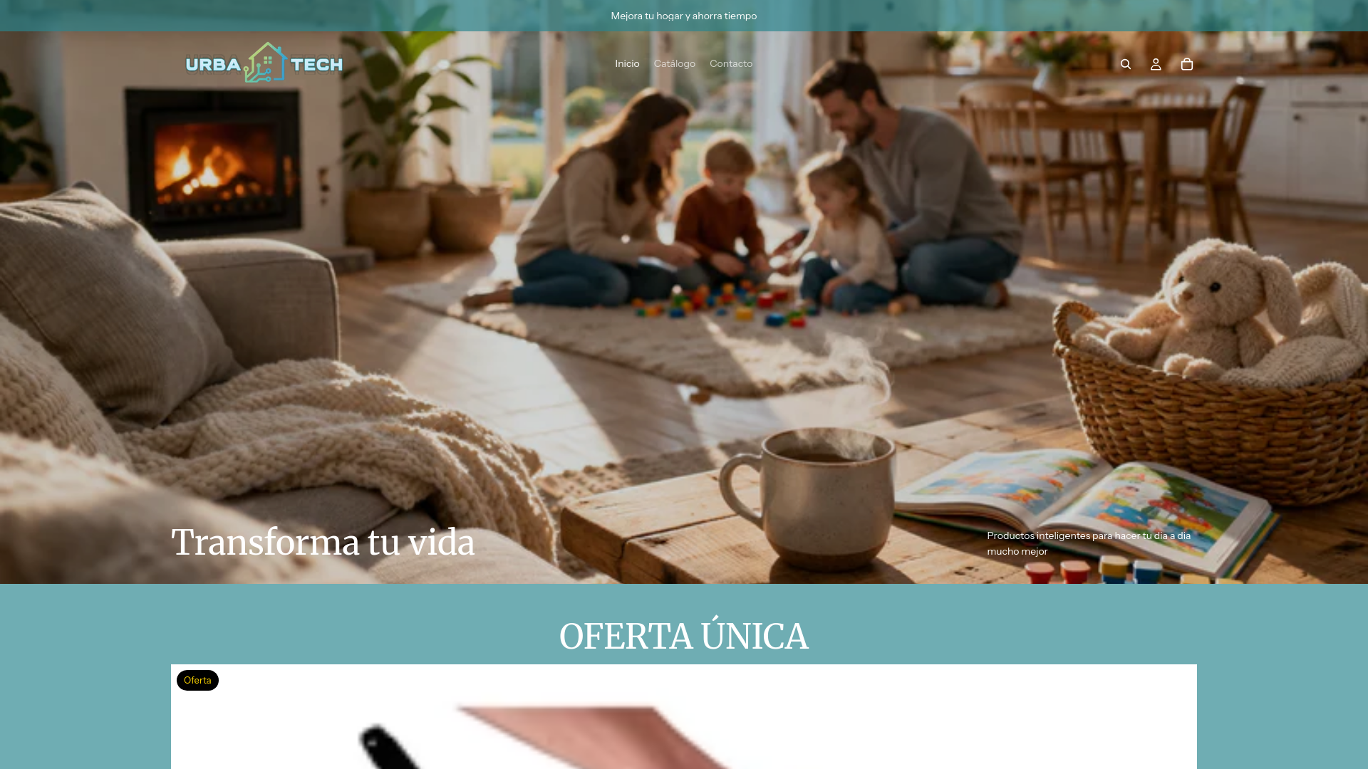 website screenshot of https://urbatech.shop