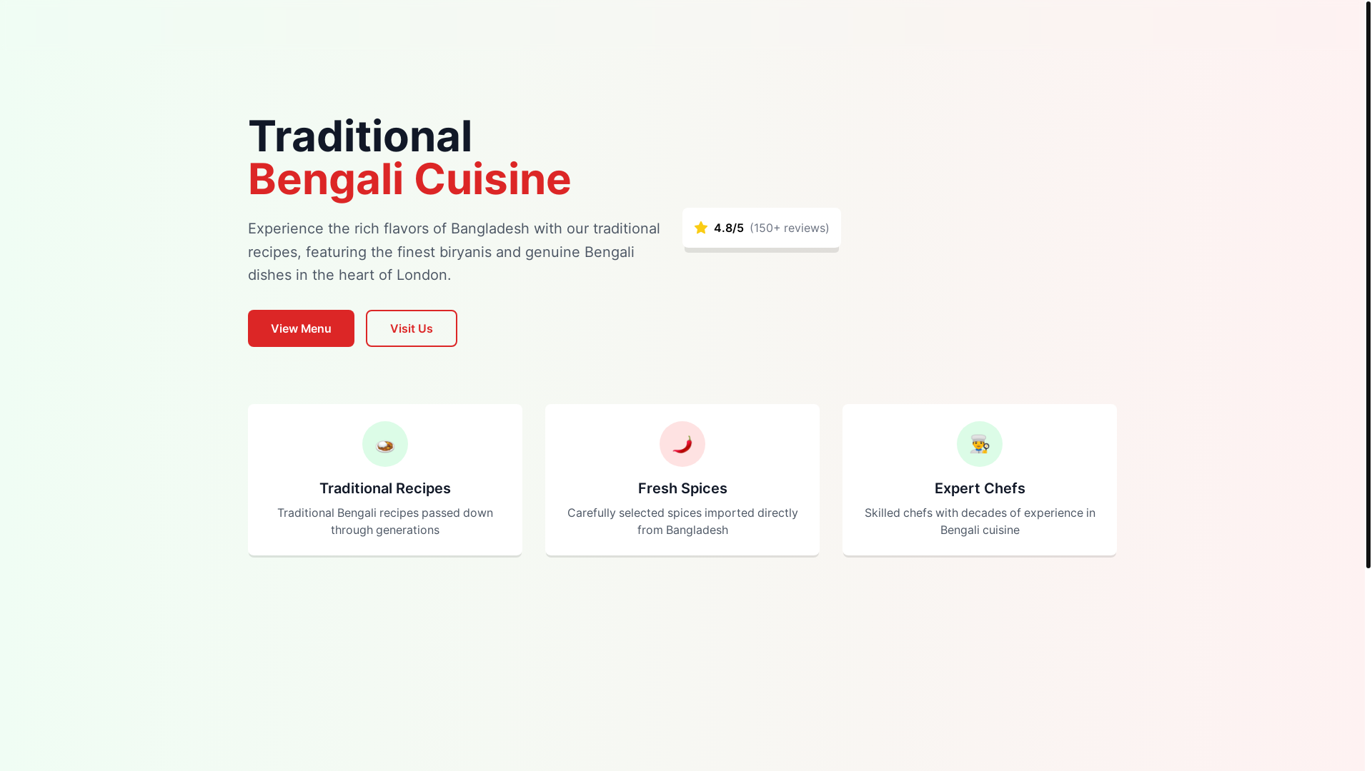 website screenshot of https://dhakabiryani.uk/