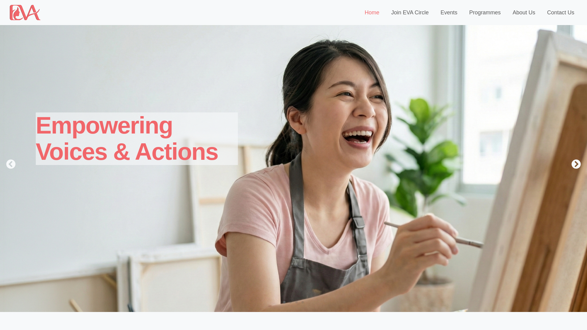 website screenshot of https://evawomen.sg/