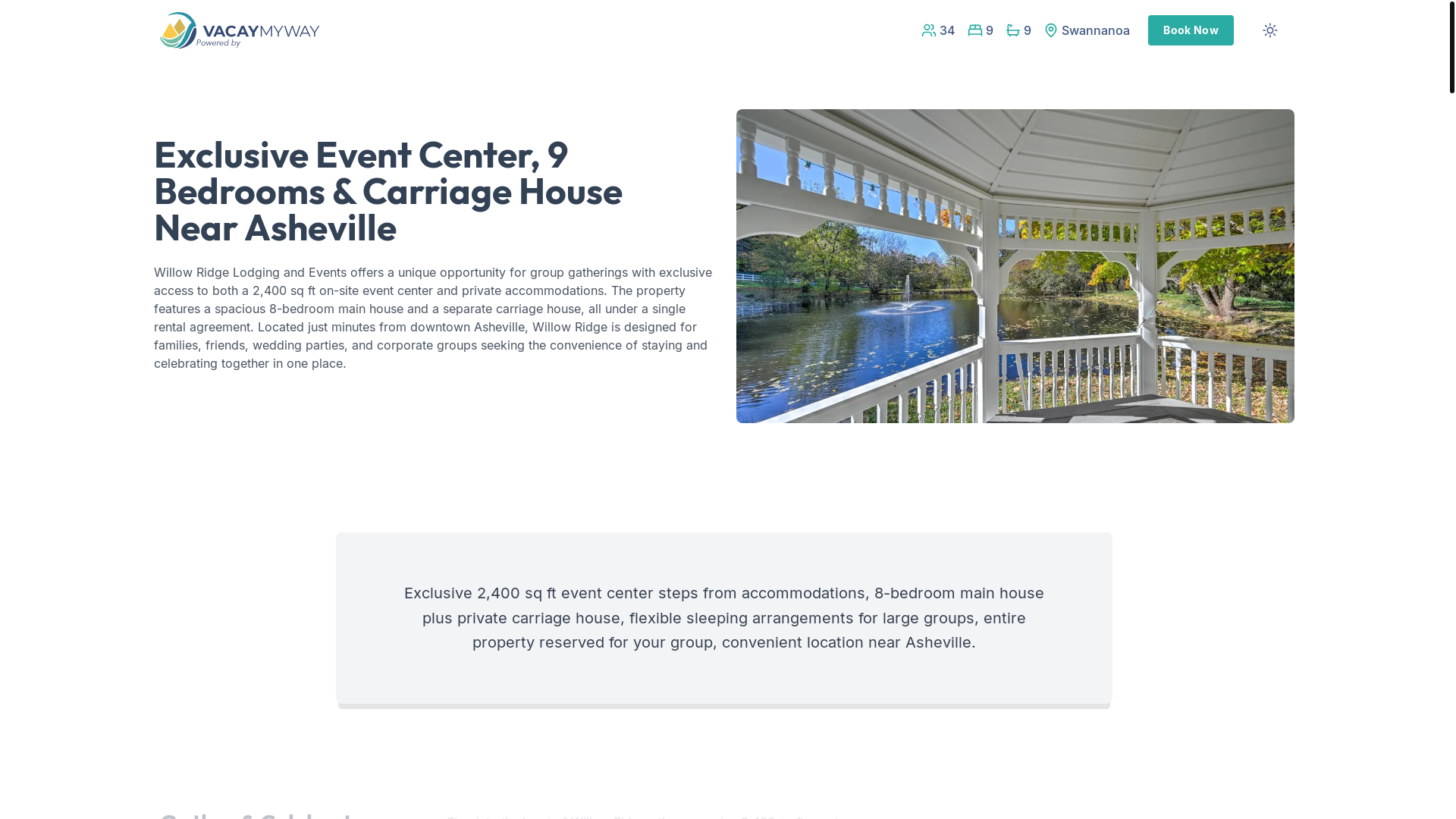 website screenshot of https://celebratesummit.vacations/