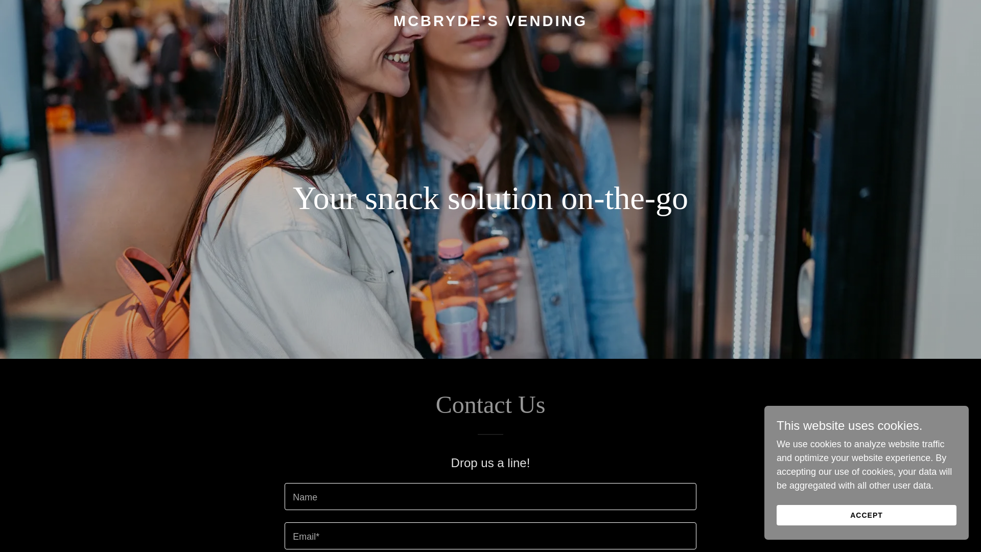 website screenshot of https://mcbrydesvending.com/