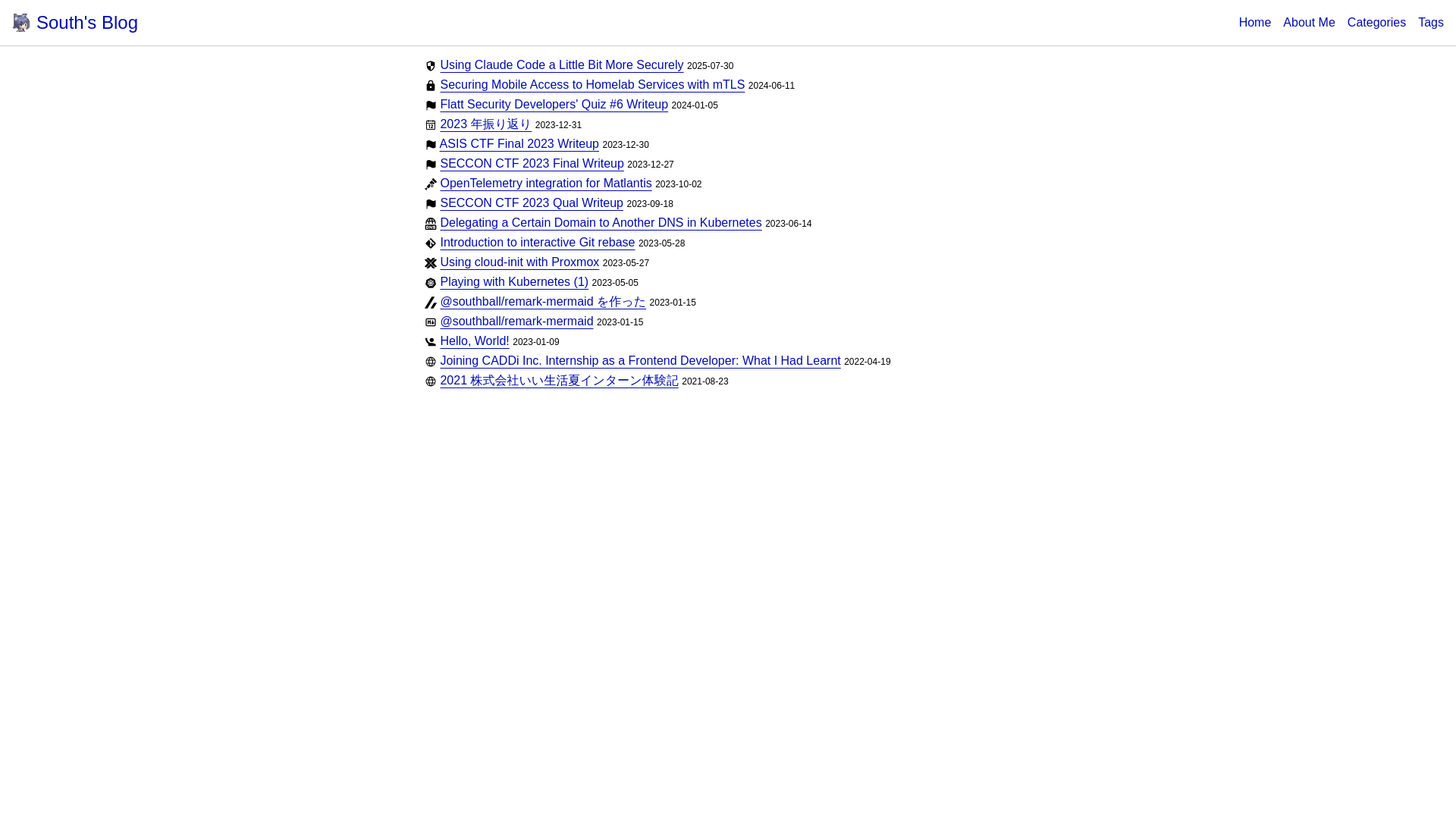 website screenshot of https://blog-southball.pages.dev/