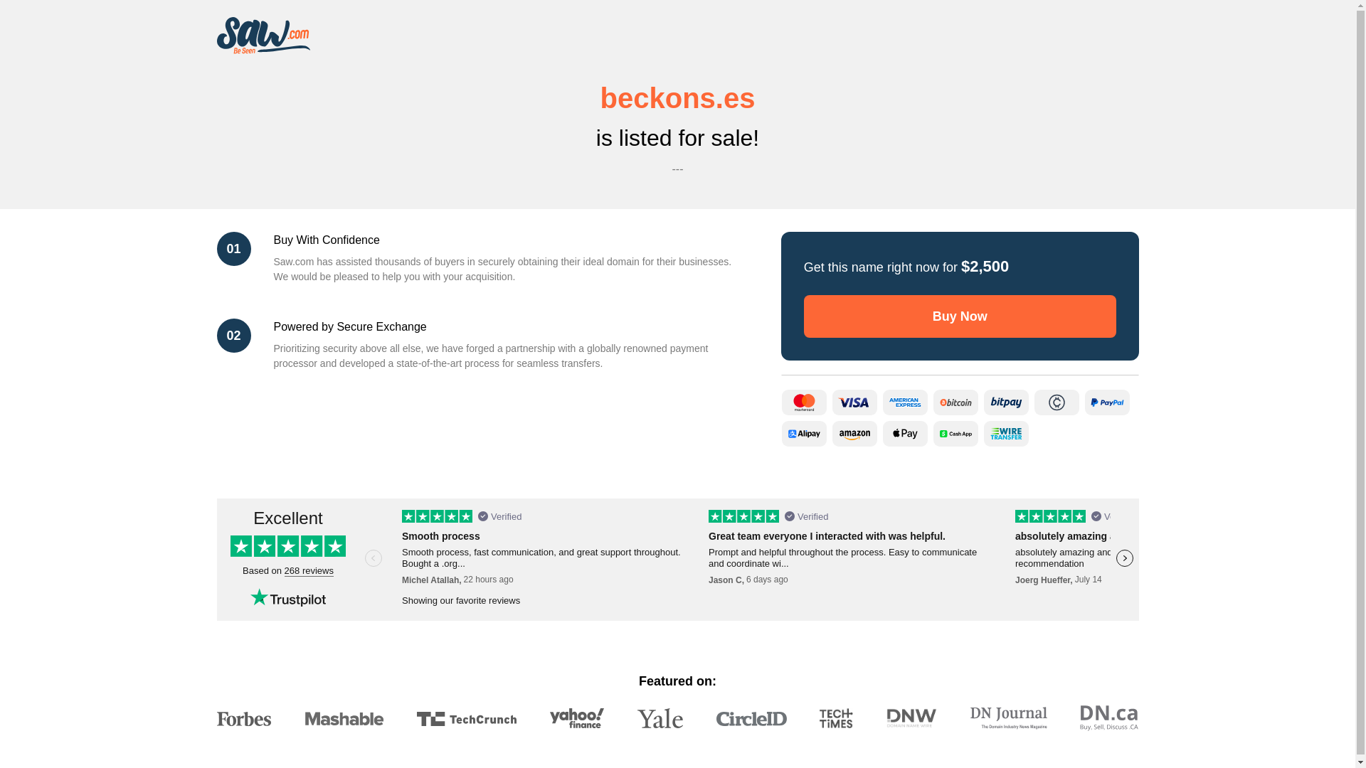 website screenshot of https://beckons.es/