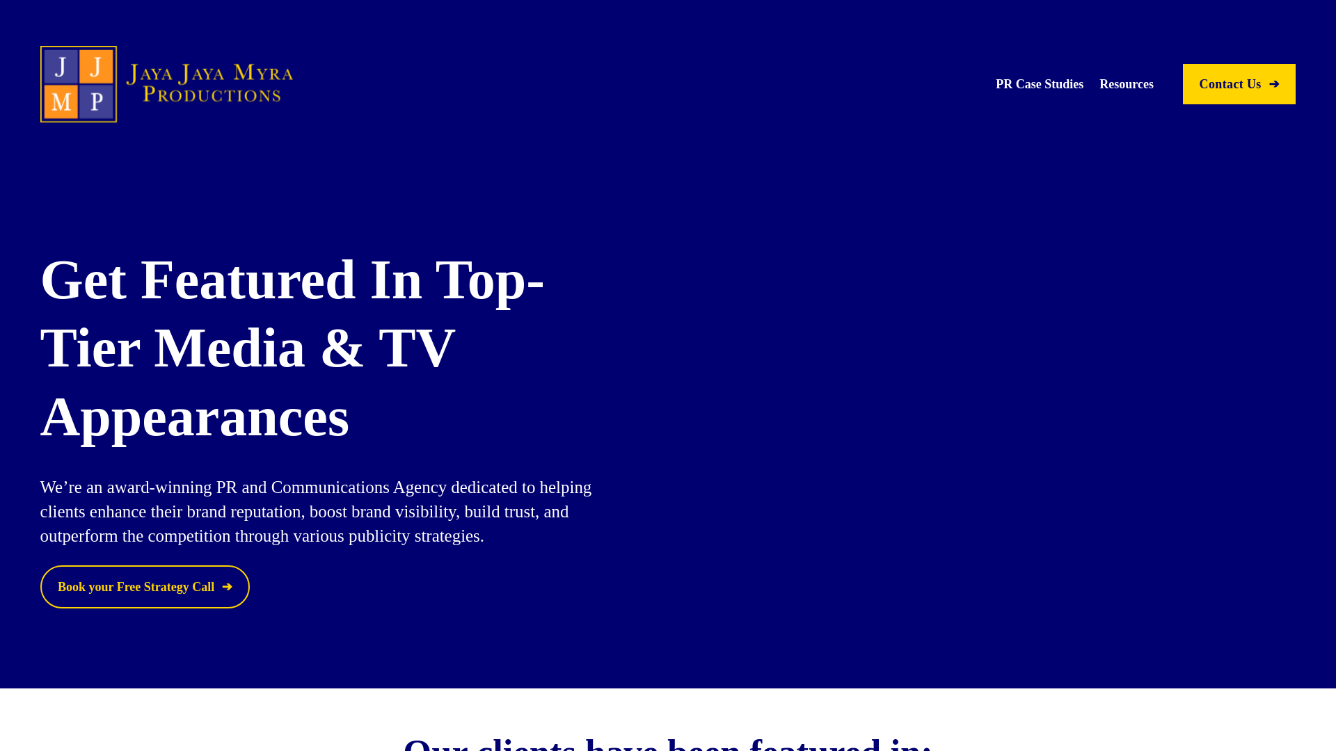 website screenshot of https://jjmyraproductionsdirect.com