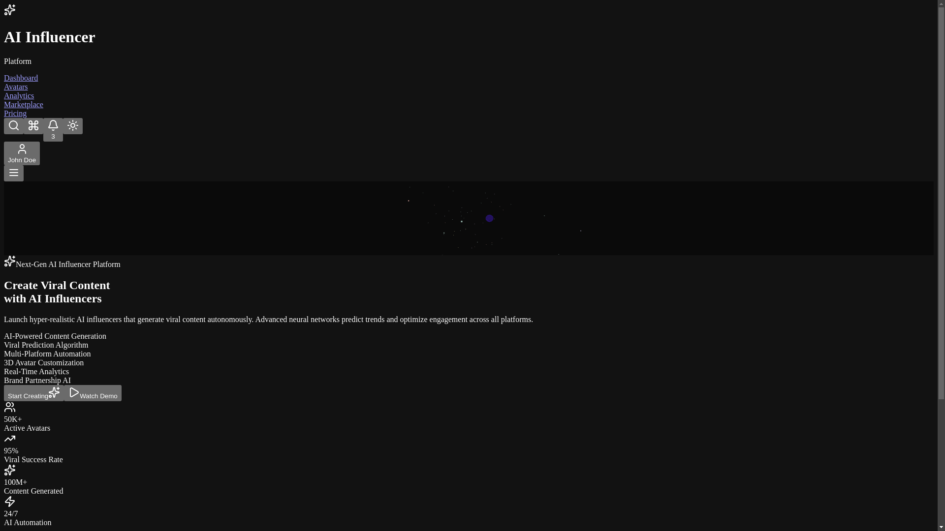 website screenshot of https://ai-influencer-platform.pages.dev/