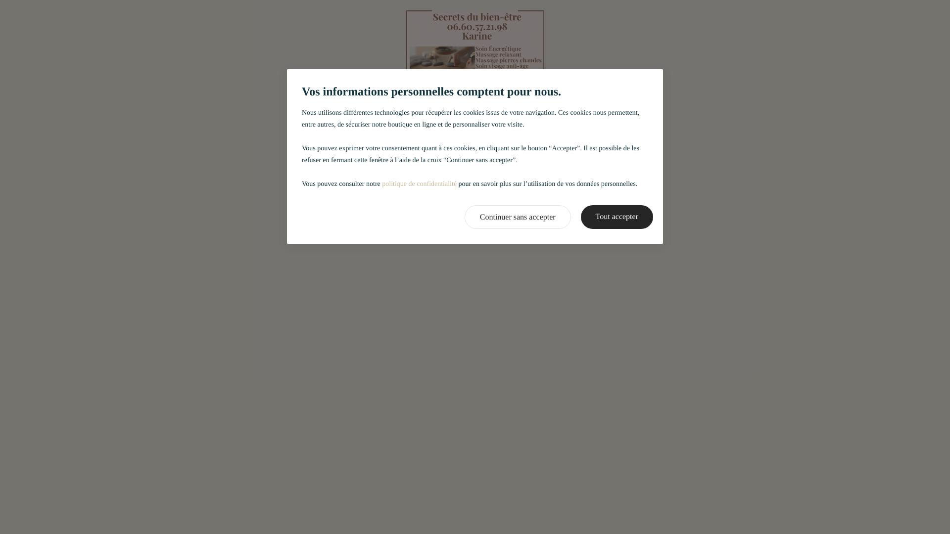 website screenshot of https://sercretdubienetrekarine.fr/