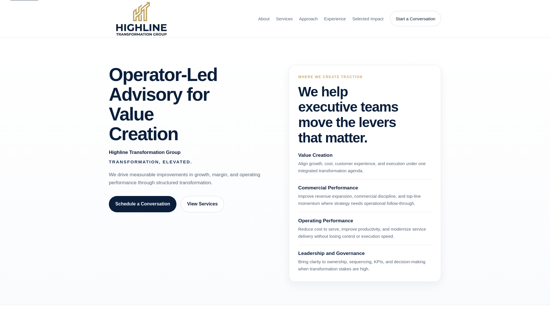 website screenshot of https://highlinetransformation.com/