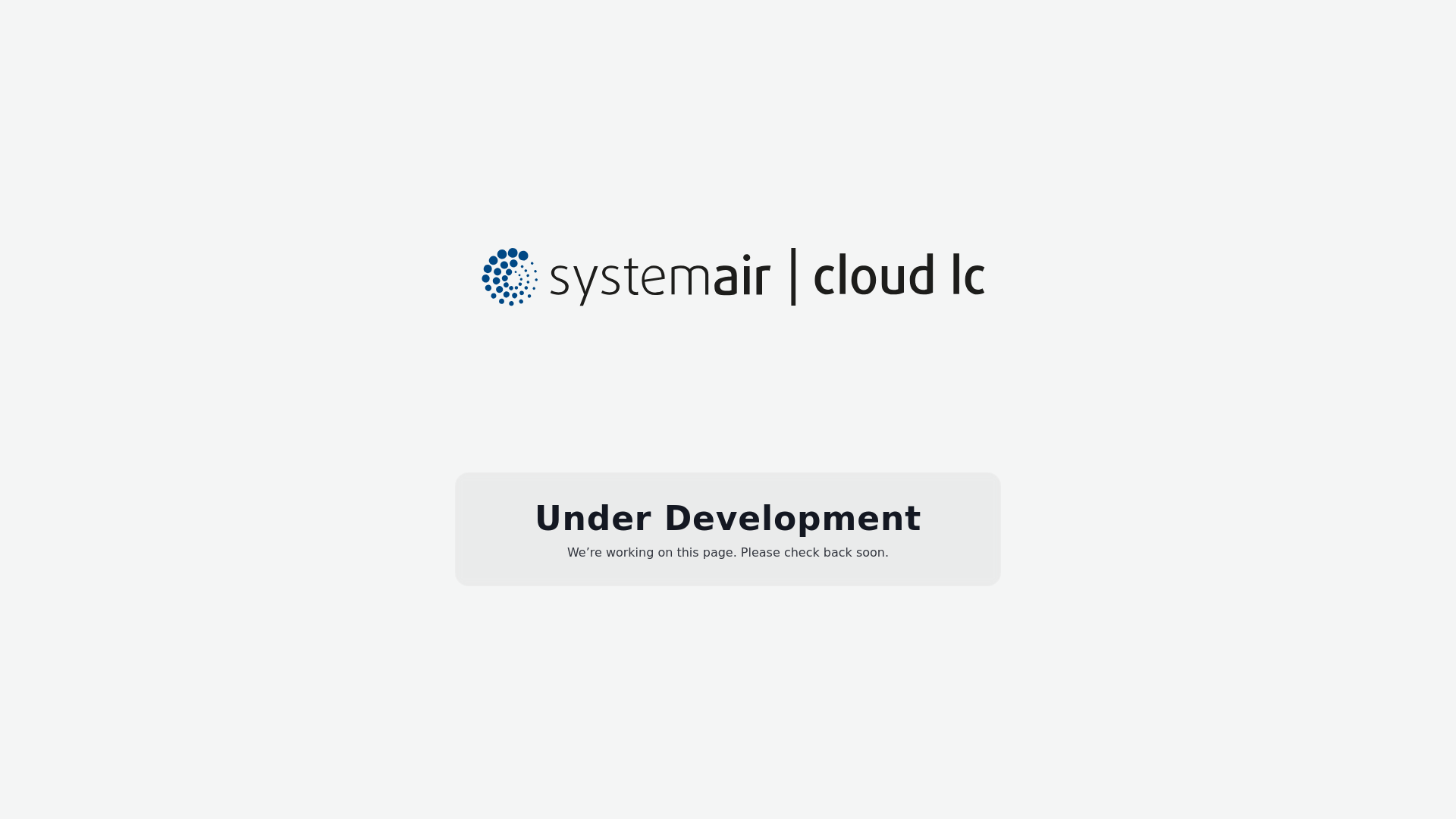website screenshot of https://systemair-sense-cloud.com