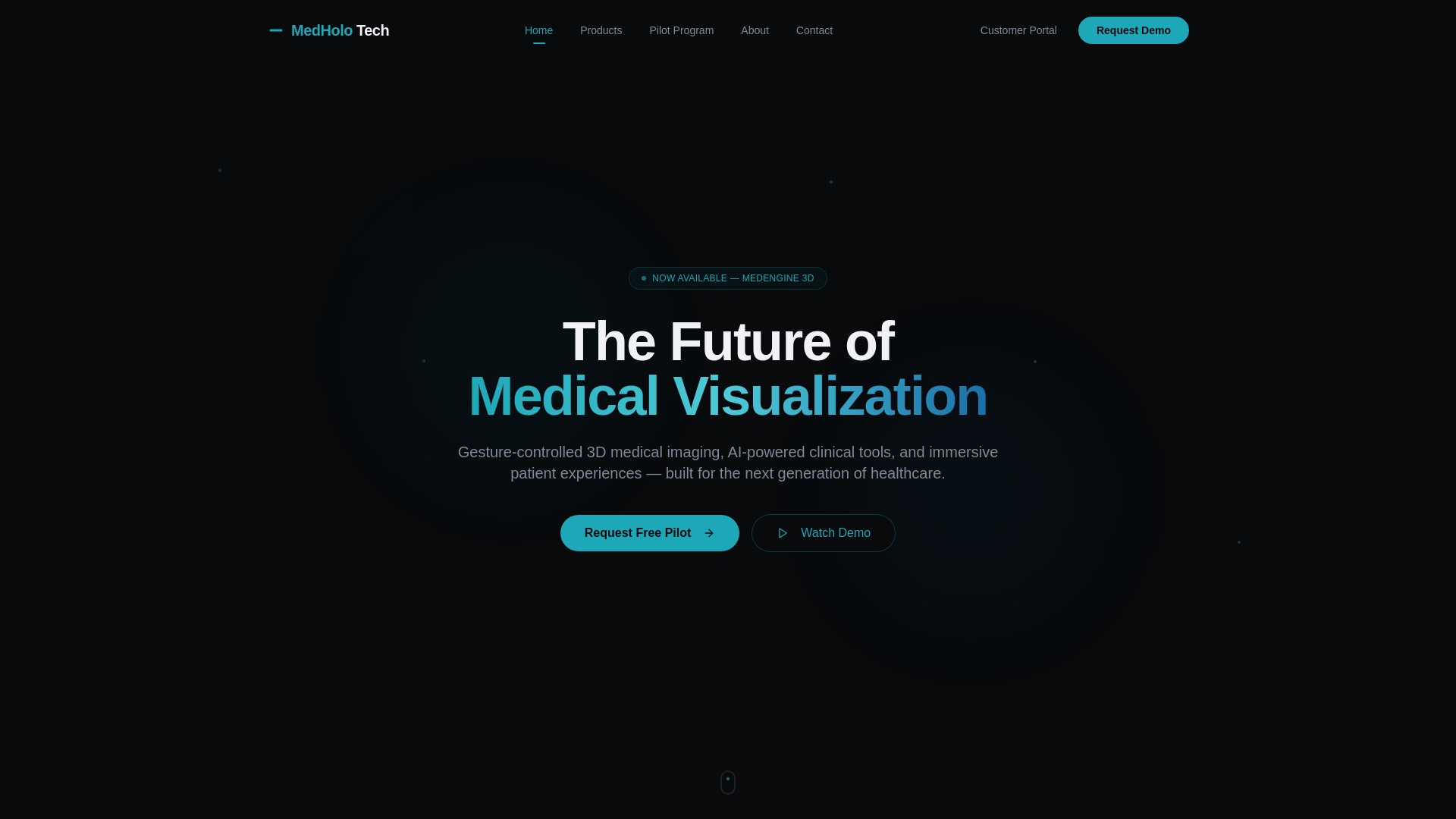 website screenshot of https://medholotech.com/