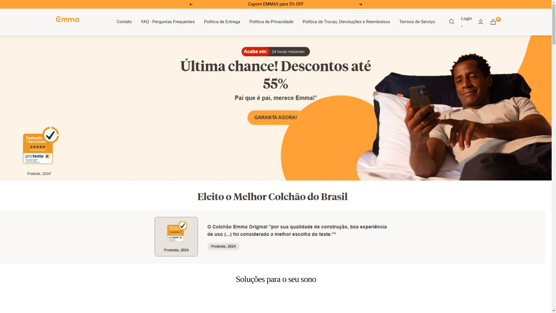website screenshot of https://emmacolchoesoficial.com/
