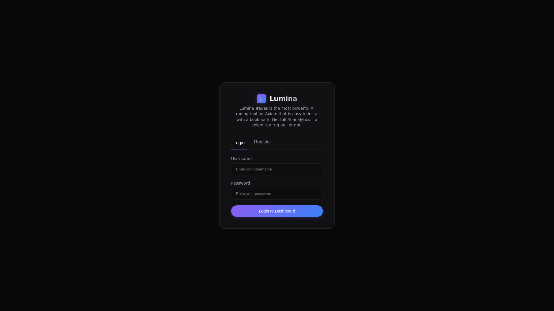 website screenshot of https://luminatrades.site/