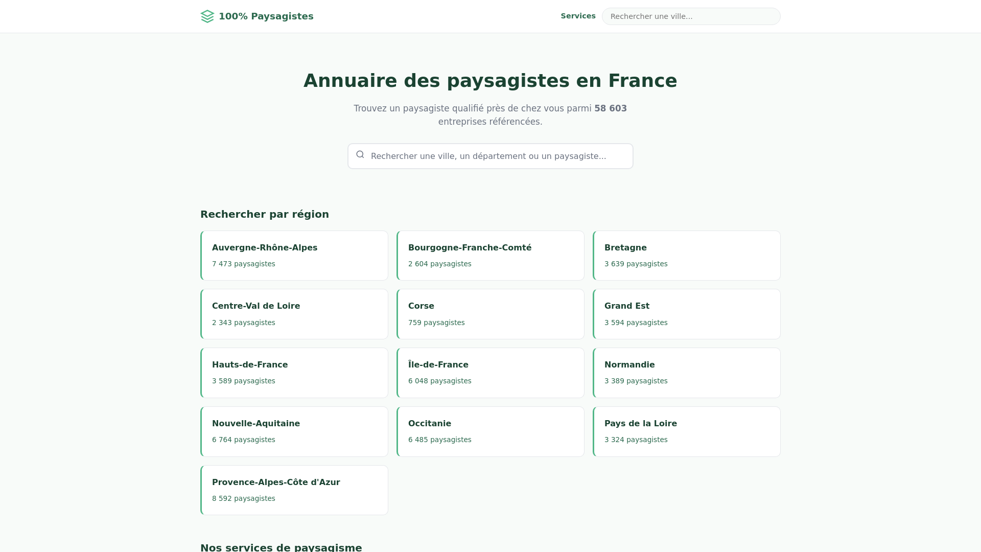 website screenshot of https://100paysagistes-fr.pages.dev/