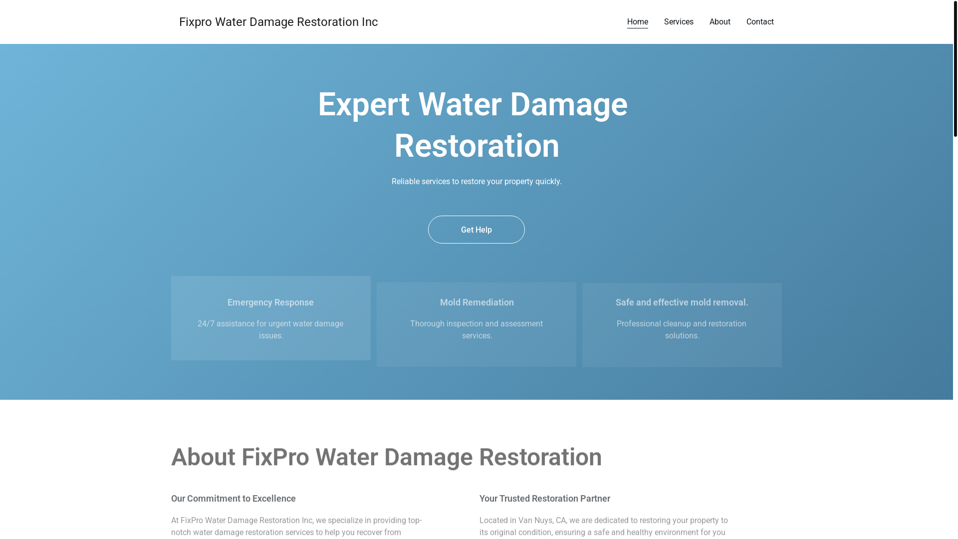 website screenshot of https://fixprowaterdamagerestore.site/