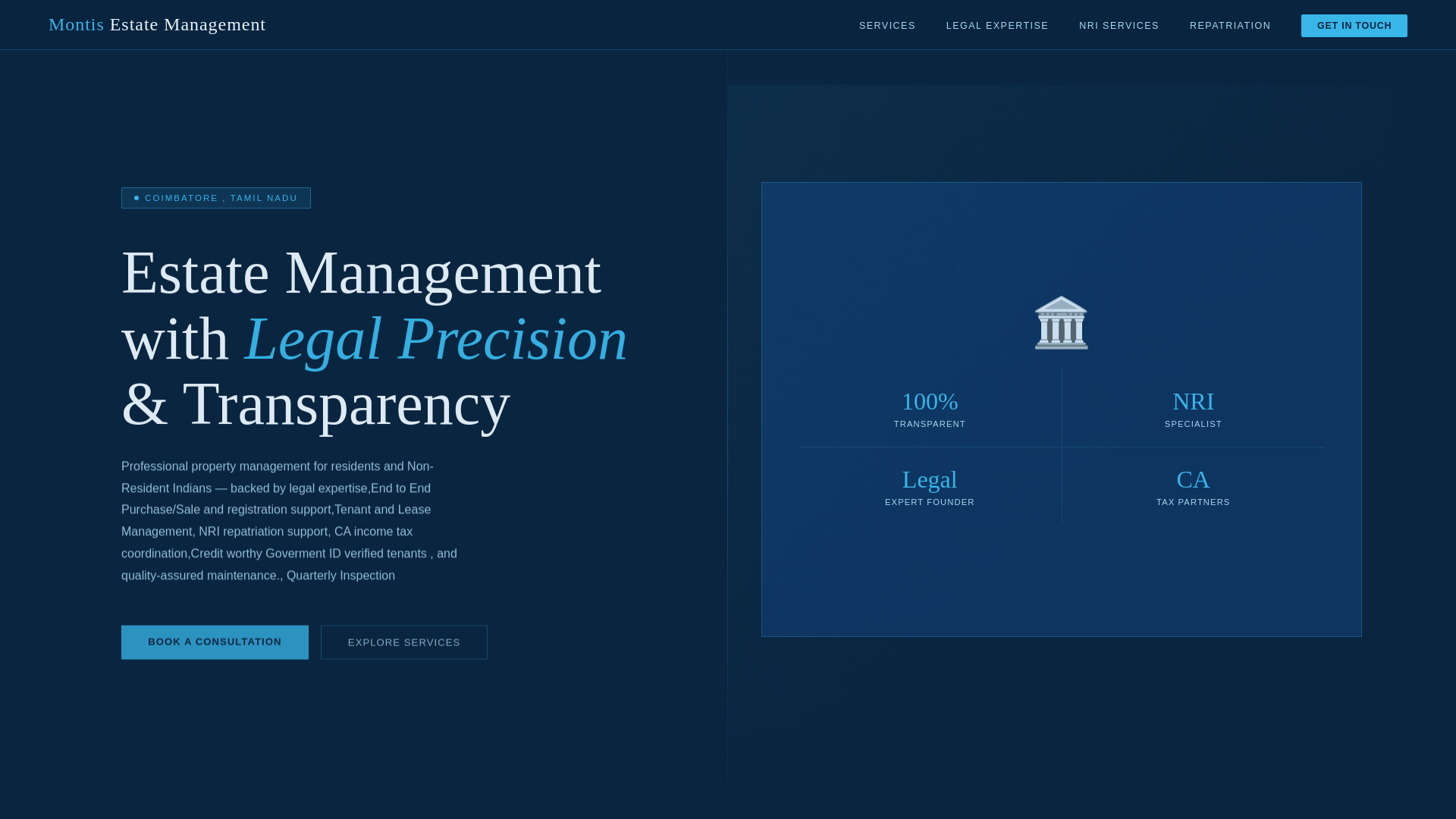 website screenshot of https://montisestate.com/