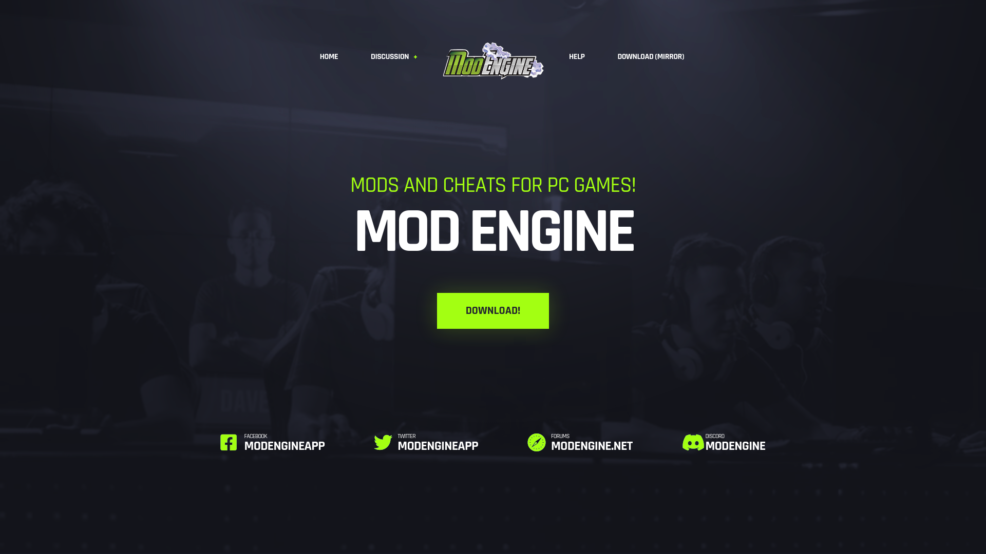 website screenshot of https://modengine.app/