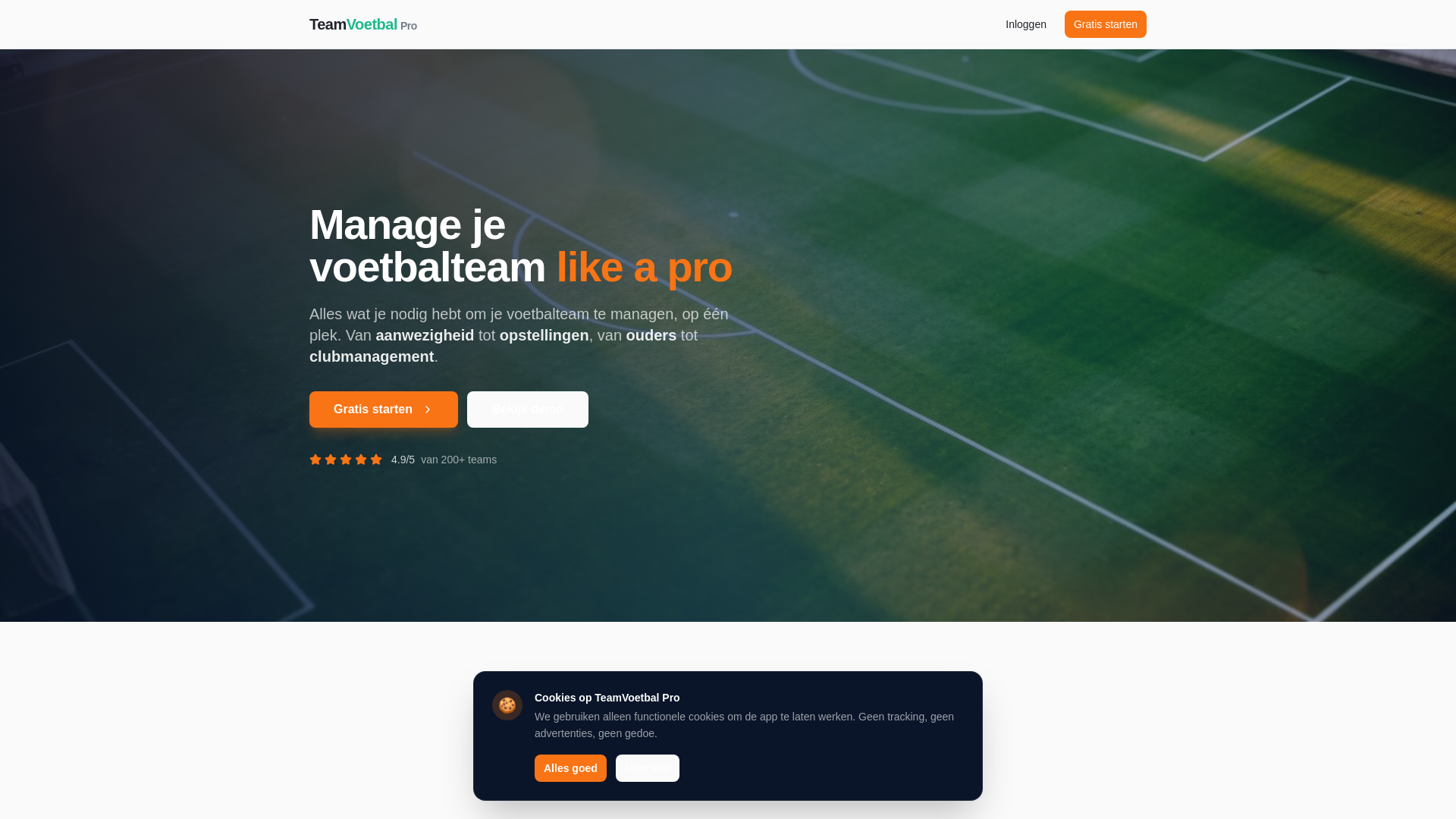 website screenshot of https://teamvoetbalpro.com/