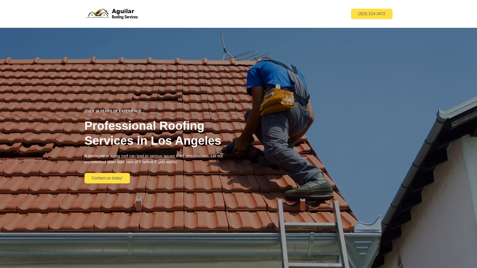 website screenshot of https://aguilarroofingservices.com