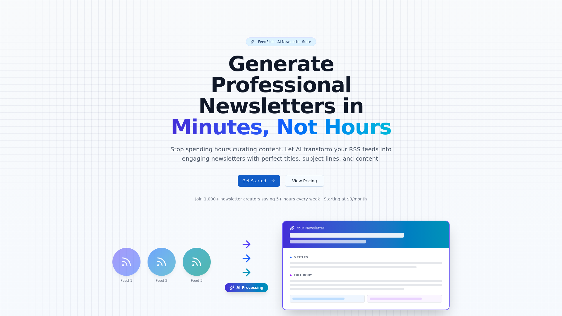 website screenshot of https://getfeedpilot.com