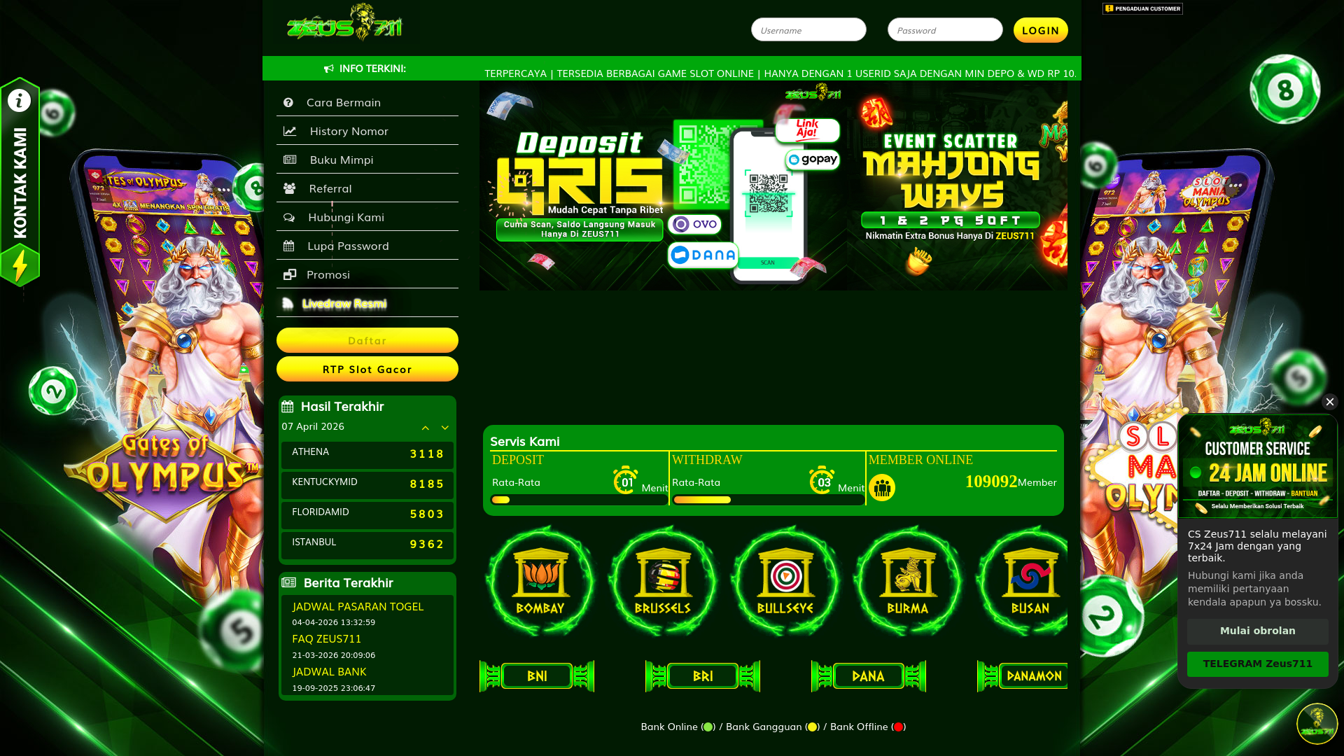 website screenshot of https://zeus711esf317.com