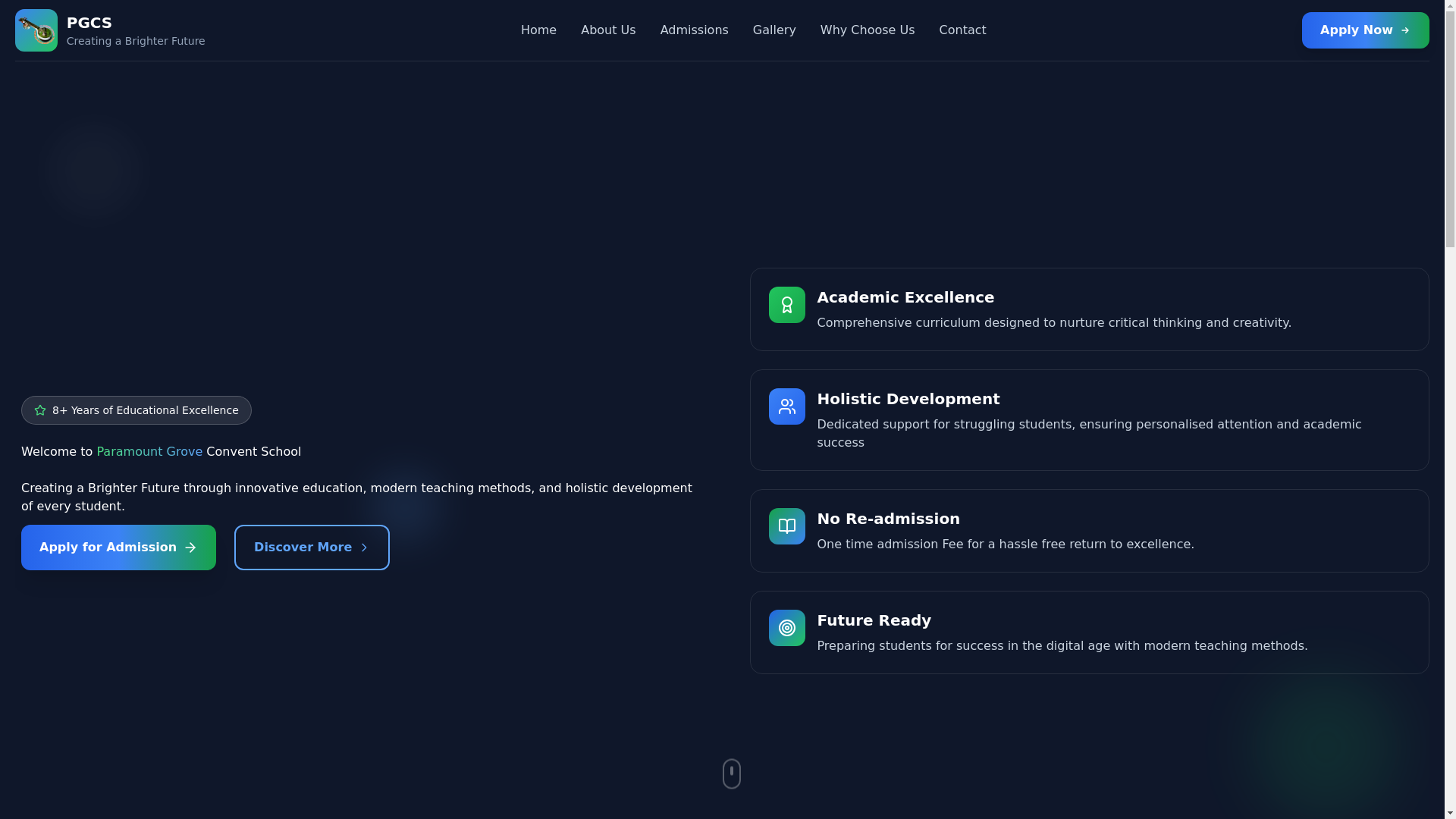 website screenshot of https://paramountgrove.pages.dev/