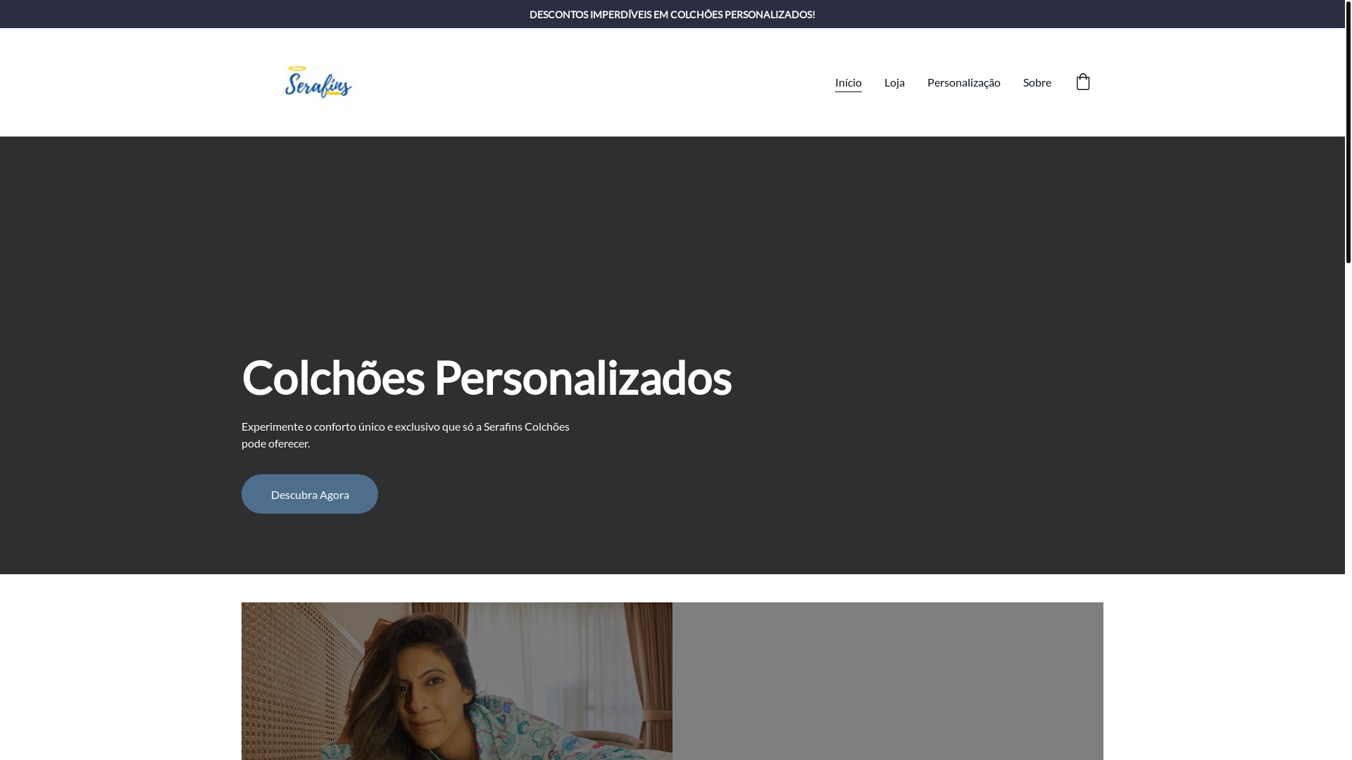 website screenshot of https://serafinscolchoes.com.br/