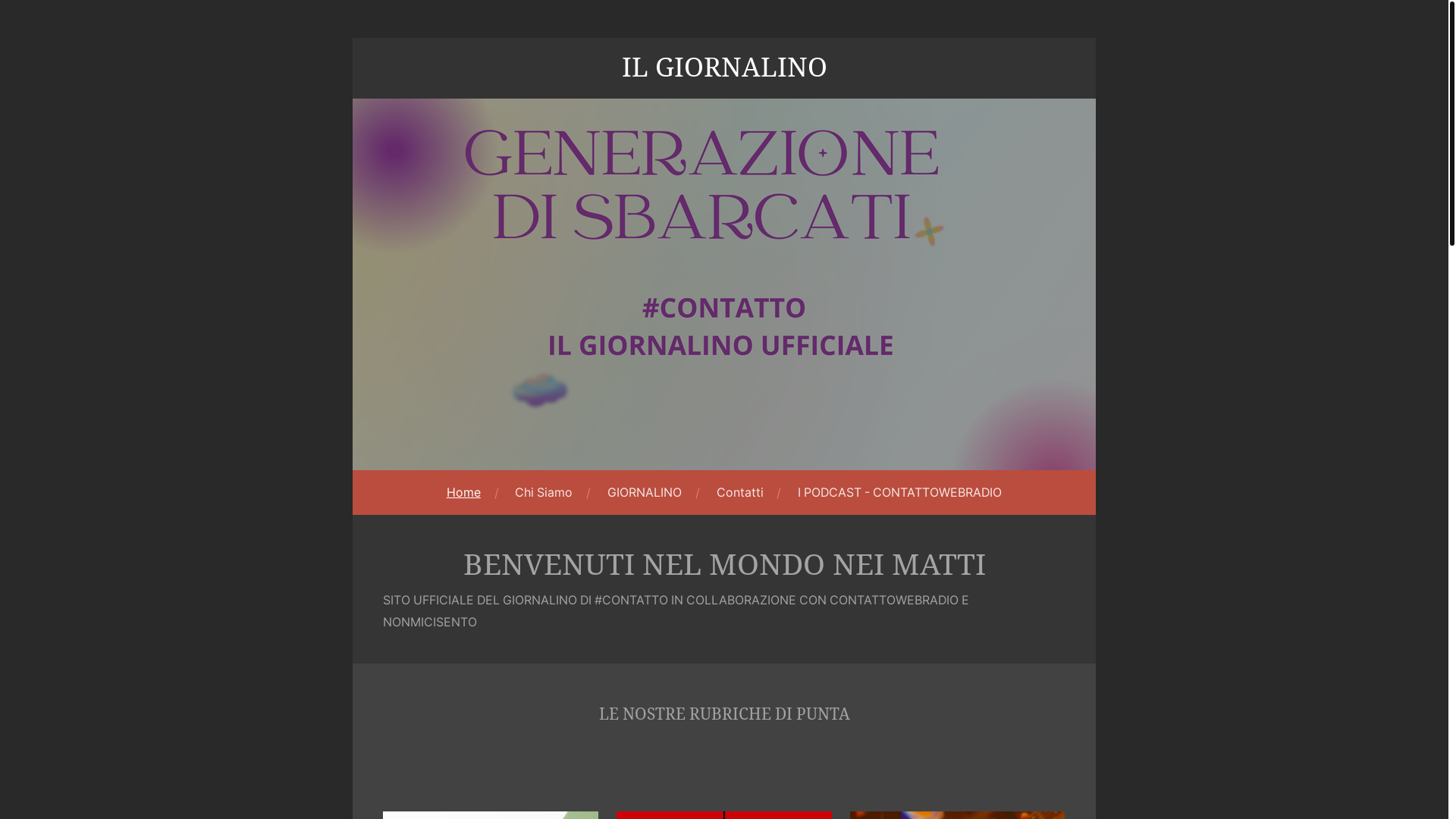 website screenshot of https://generazionedisbarcati.it/