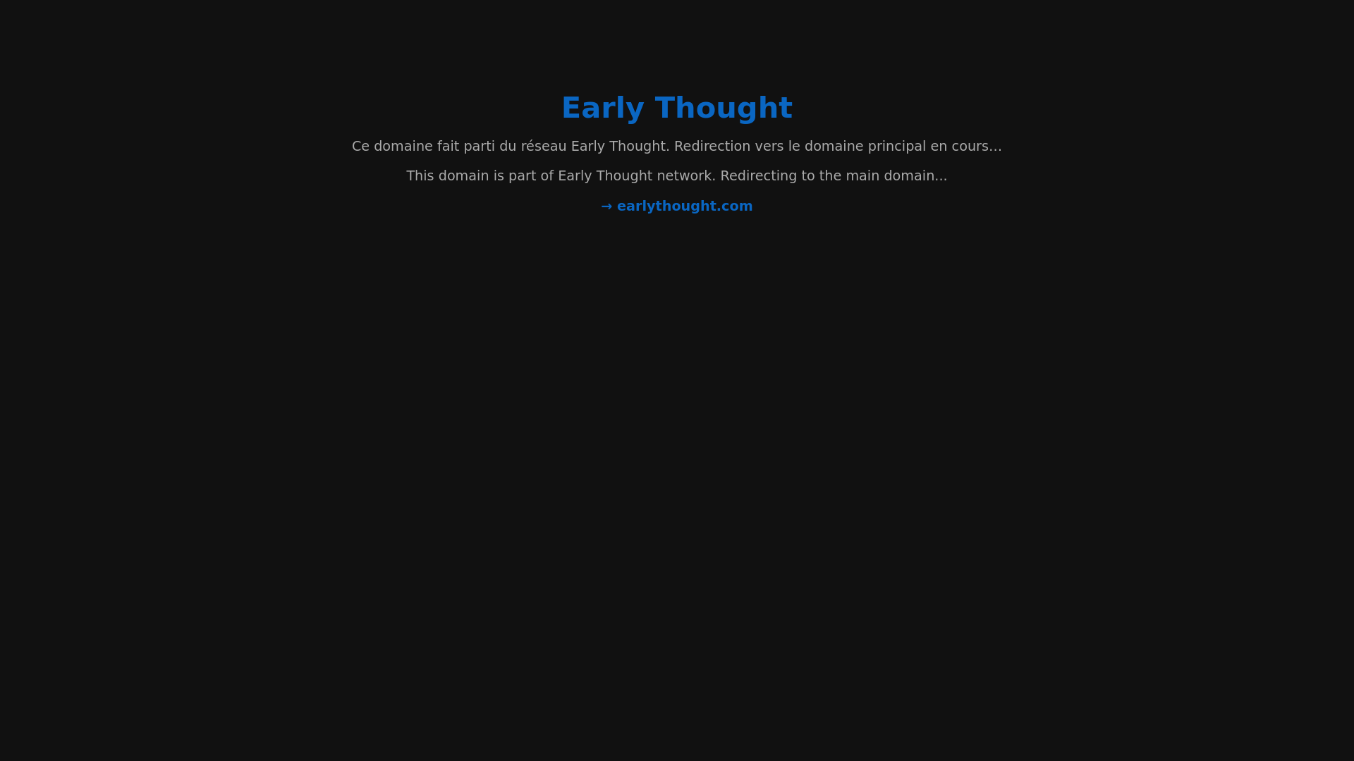 website screenshot of https://earlythoughtteam.com/