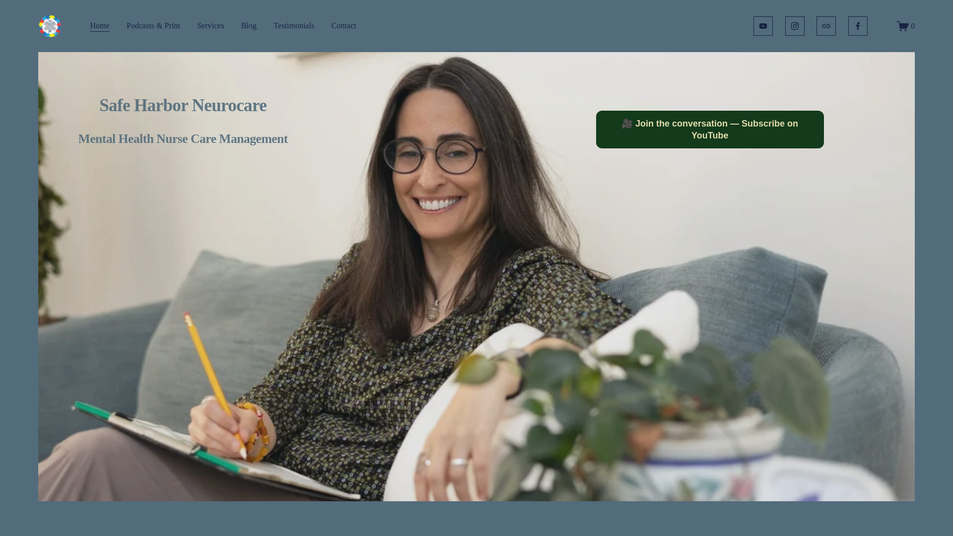 website screenshot of https://safeharborneurocare.com/