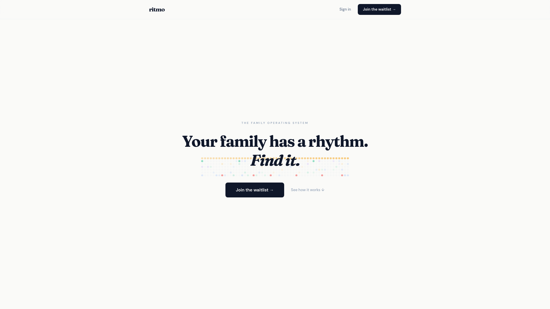 website screenshot of https://getinritmo.com
