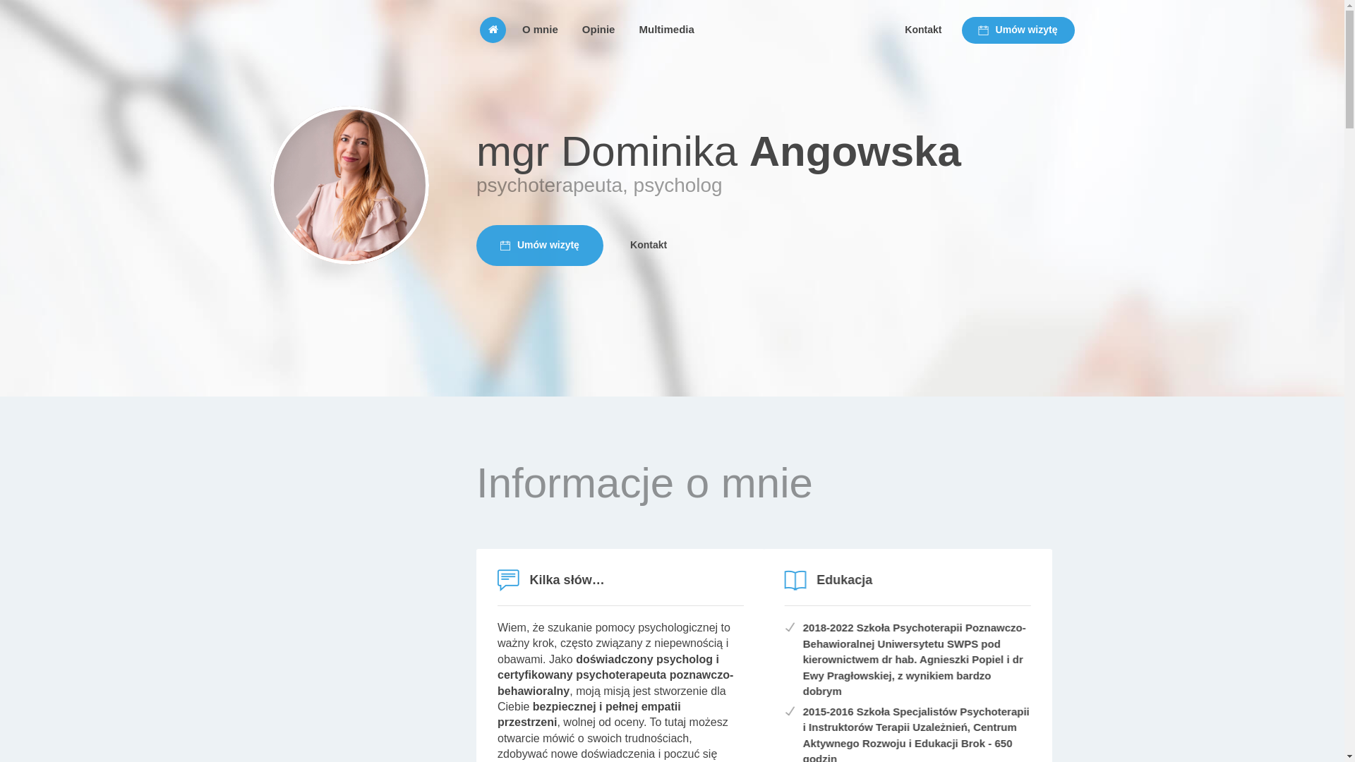 website screenshot of https://dominikaangowska.pl/