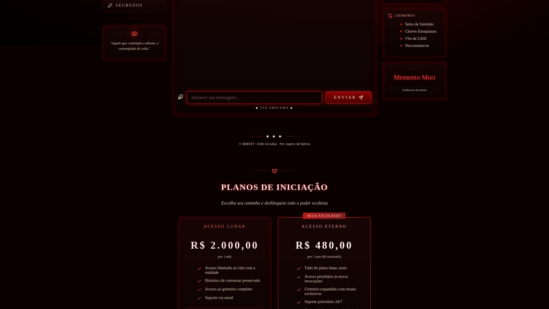 website screenshot of https://otemplolux.com.br