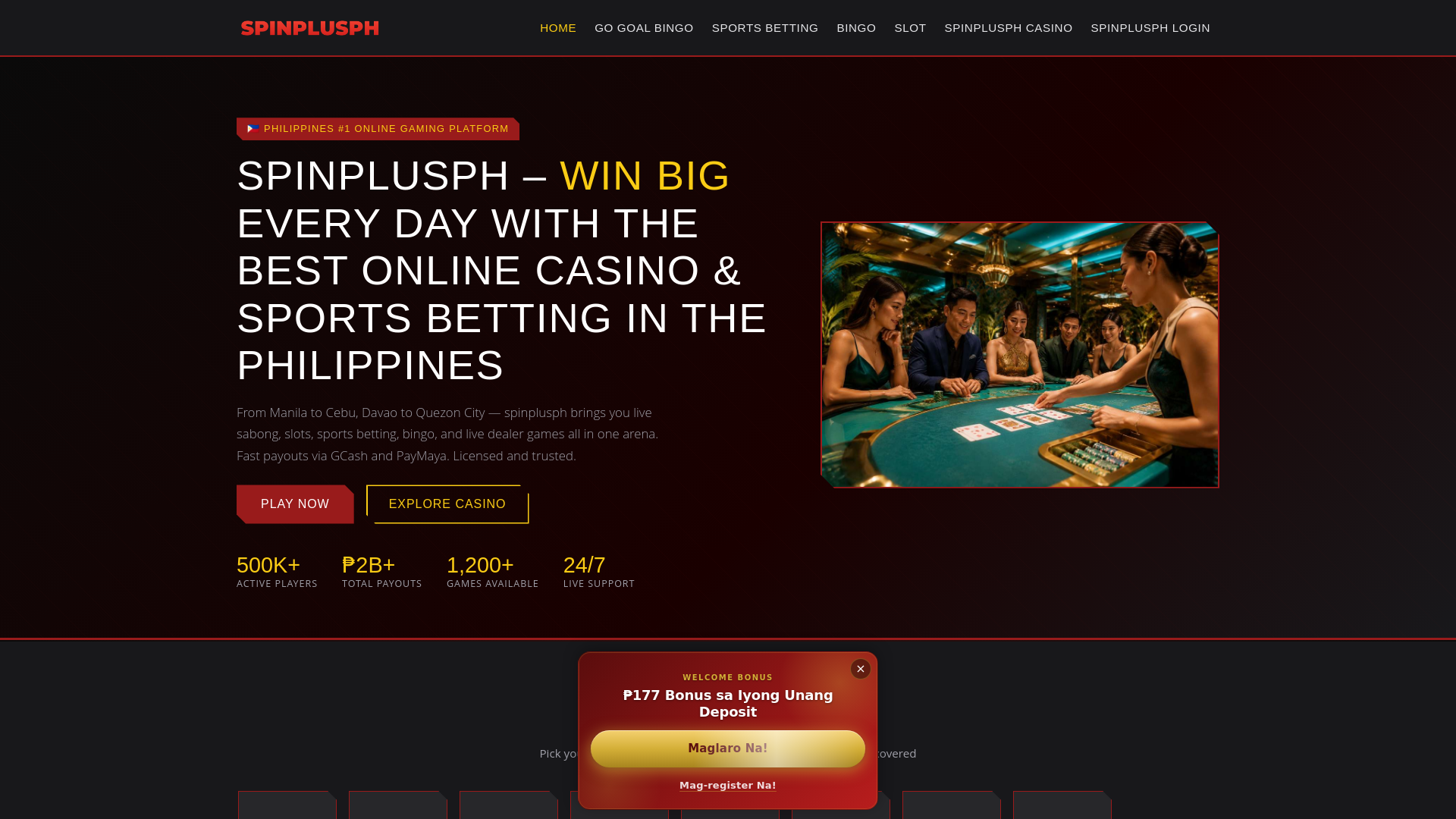 website screenshot of https://spinplusph.net/