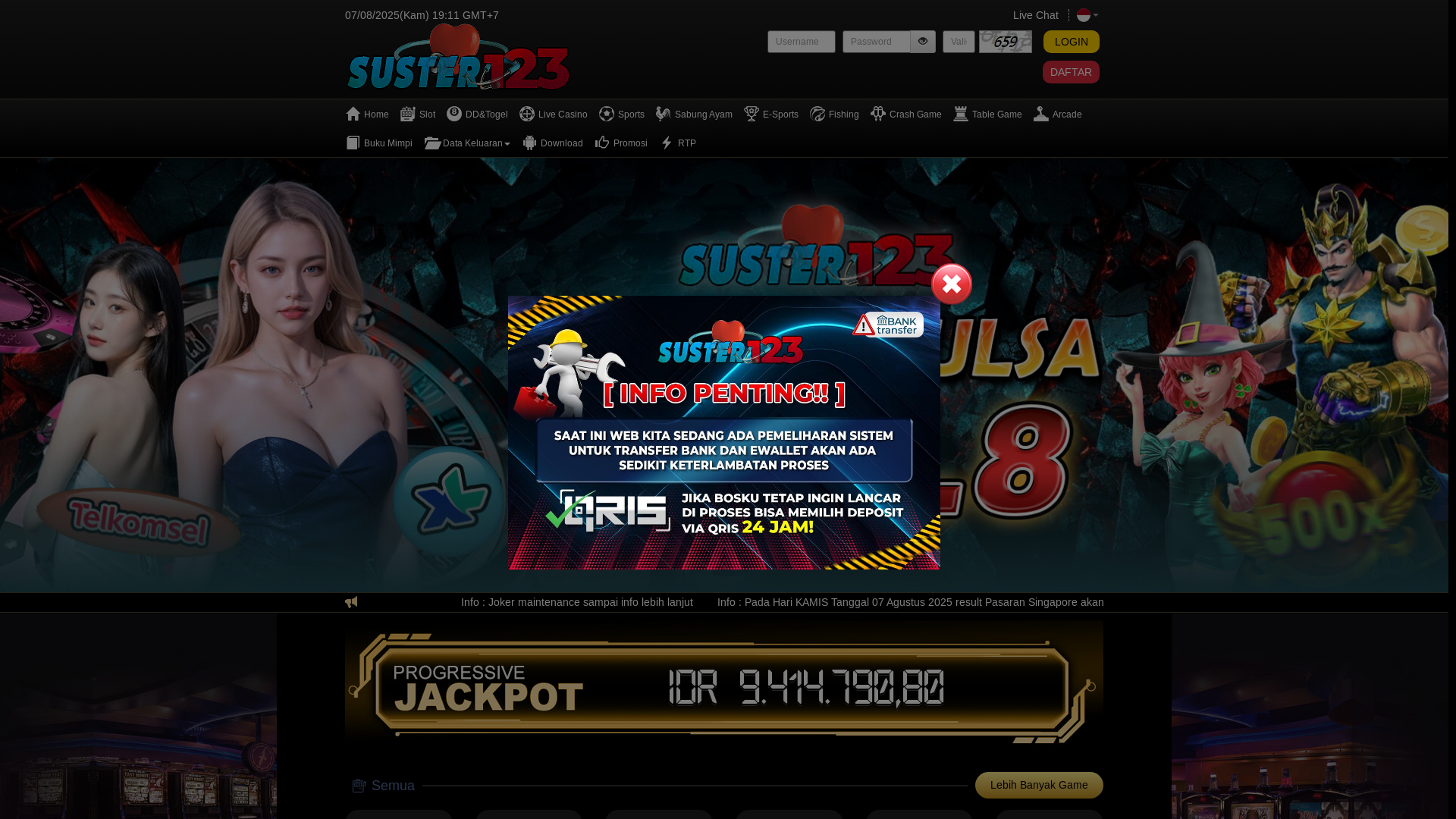 website screenshot of https://sensasisuster123.com/