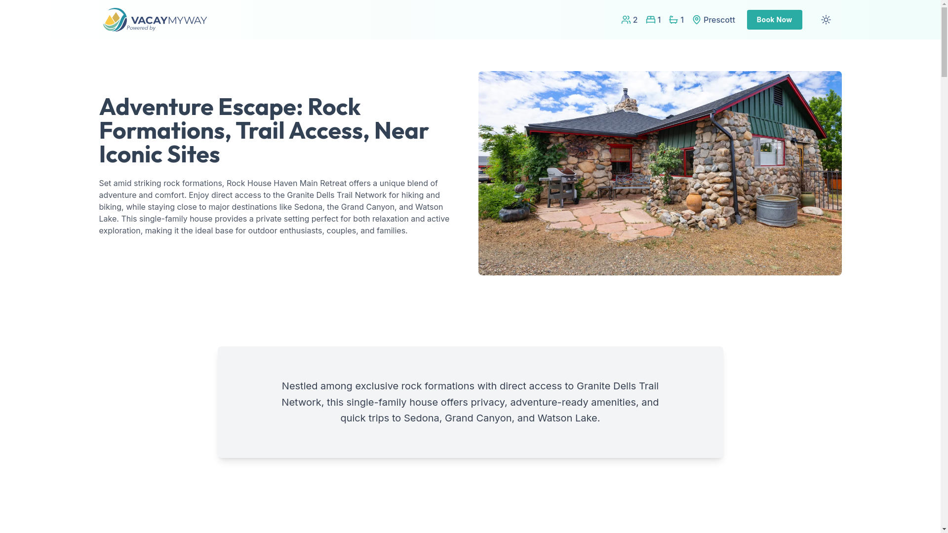 website screenshot of https://tranquildesert.holiday/