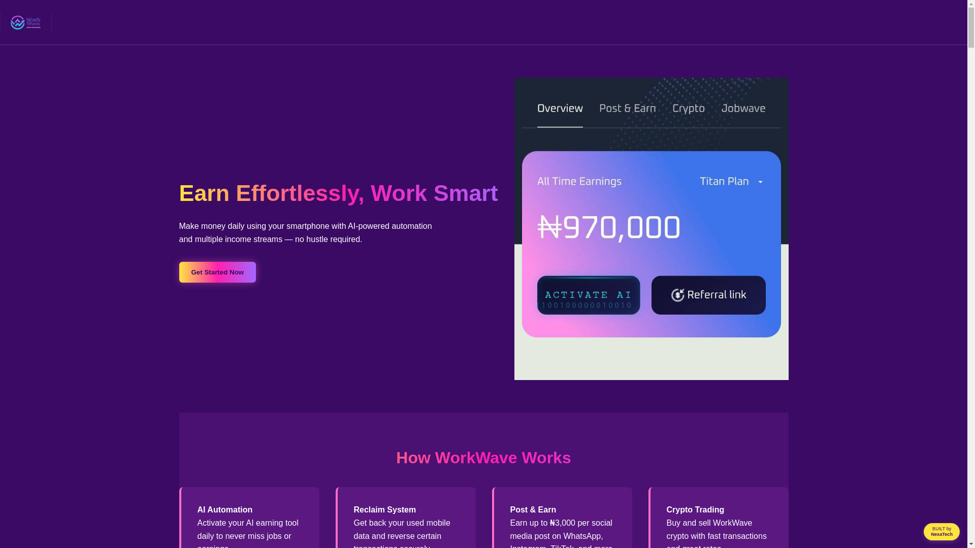 website screenshot of https://workwaveplatform.com.ng/