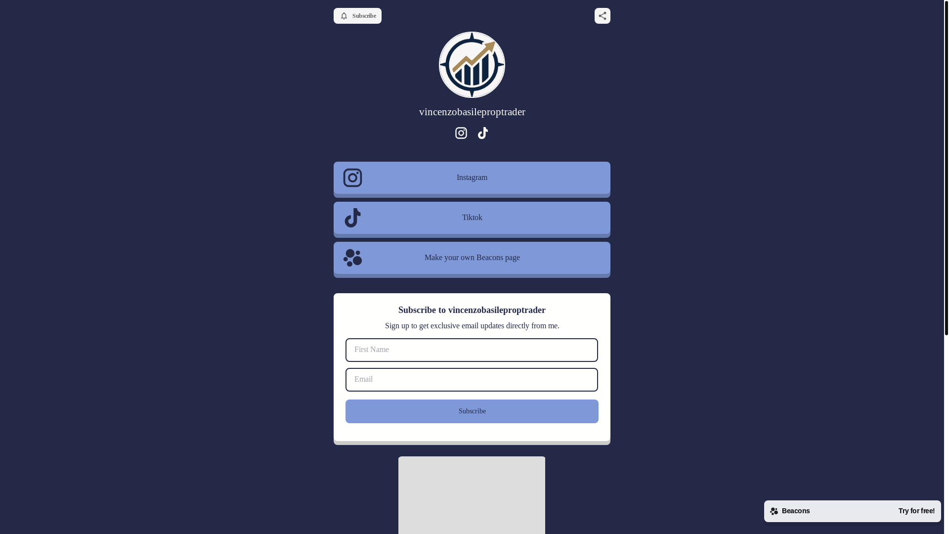website screenshot of https://vincenzobasileproptrader.com/