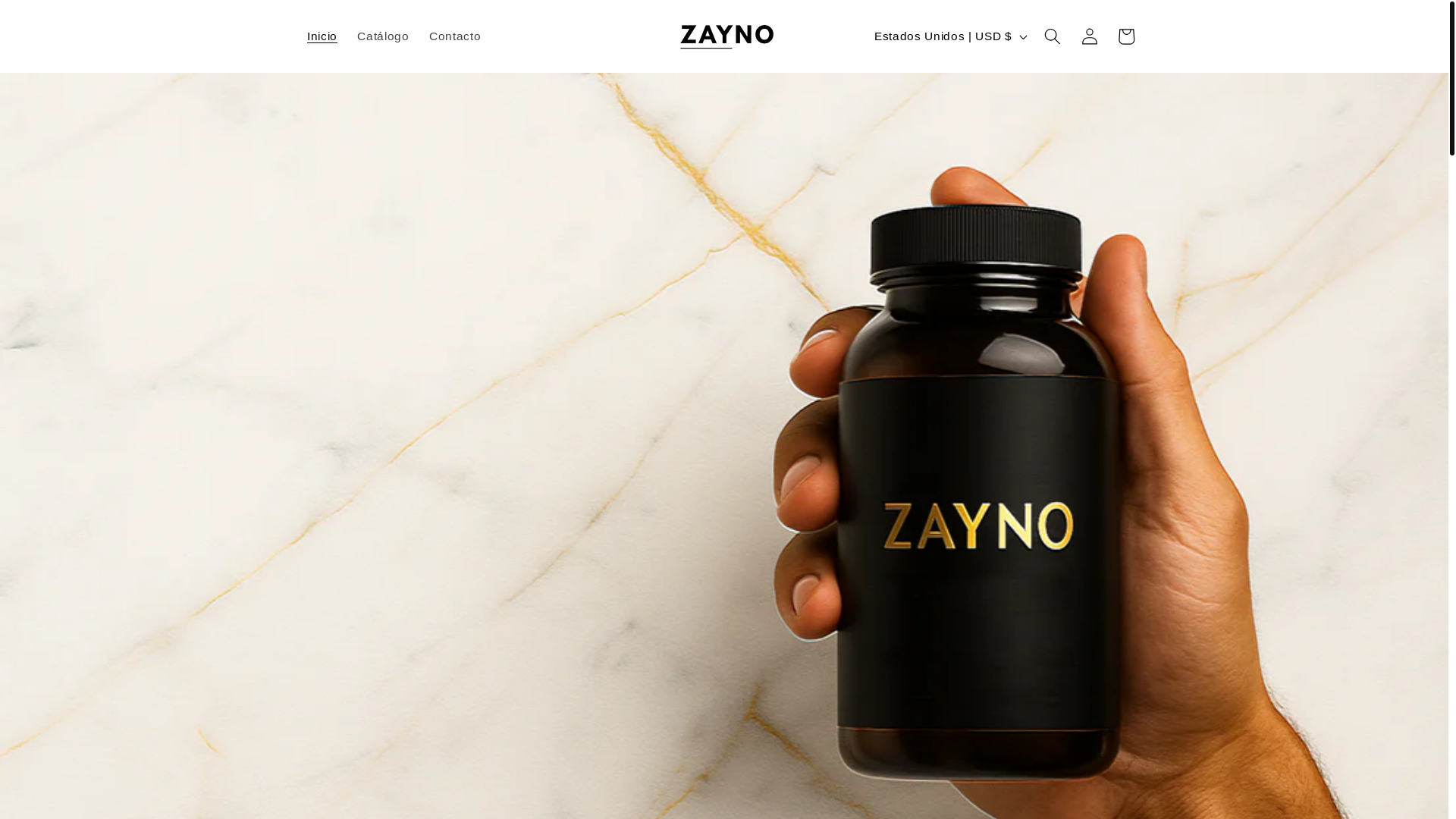 website screenshot of https://shopzayno.com/