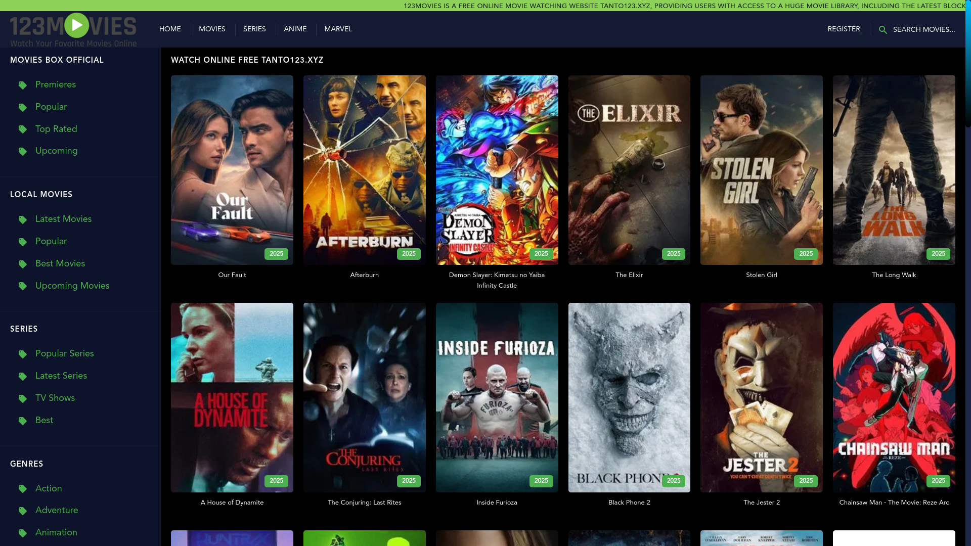 website screenshot of https://tanto123.xyz/
