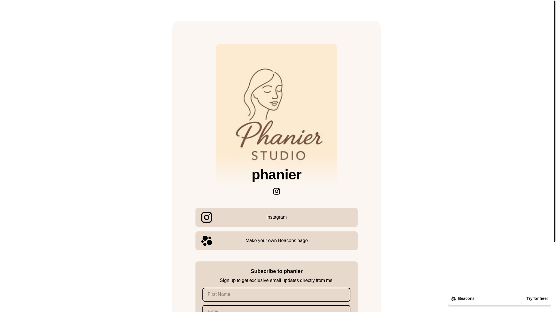 website screenshot of https://phanier.com/