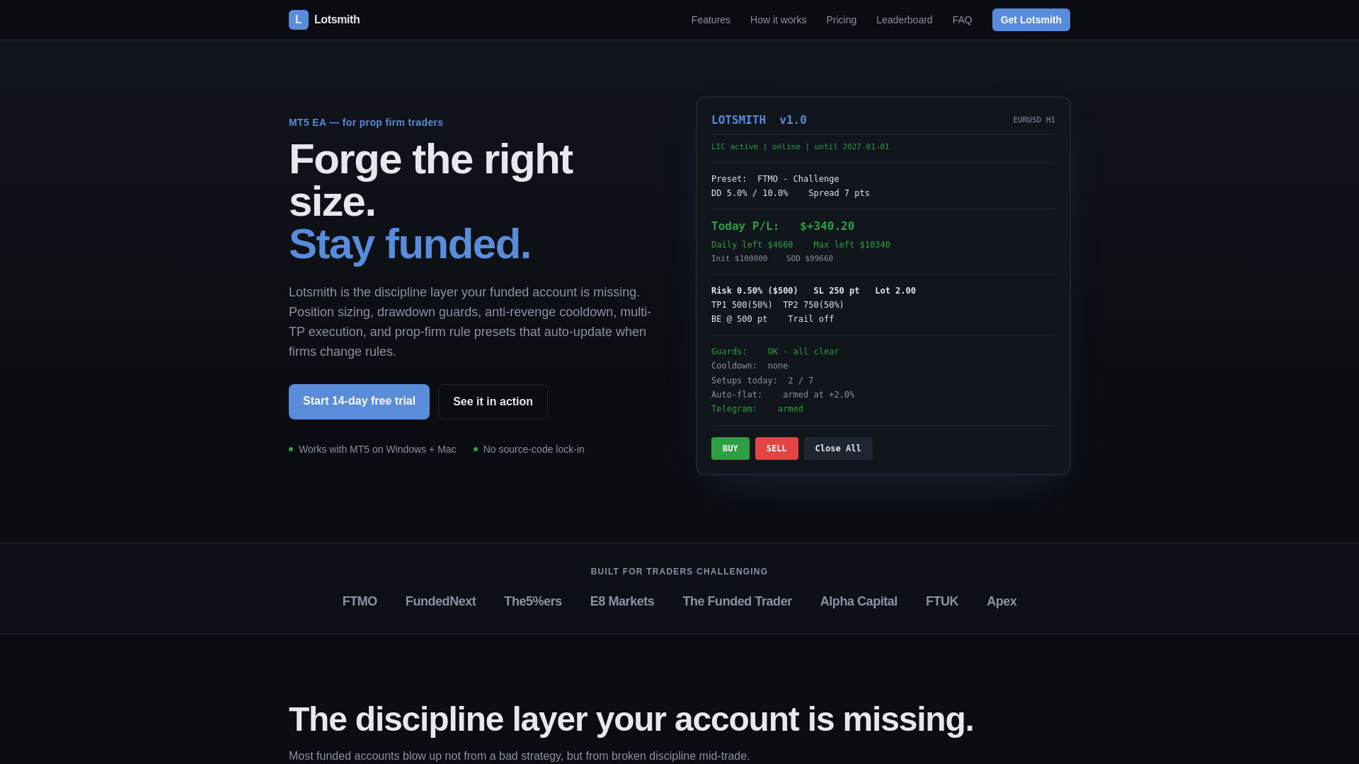 website screenshot of https://lotsmith.app/