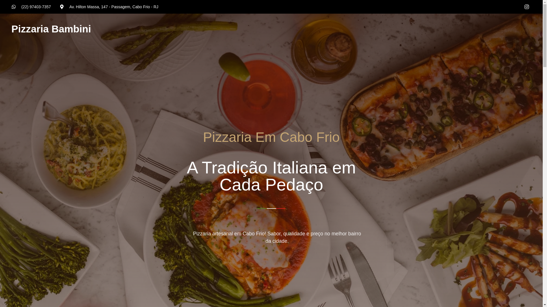 website screenshot of https://pizzariabambini.shop/