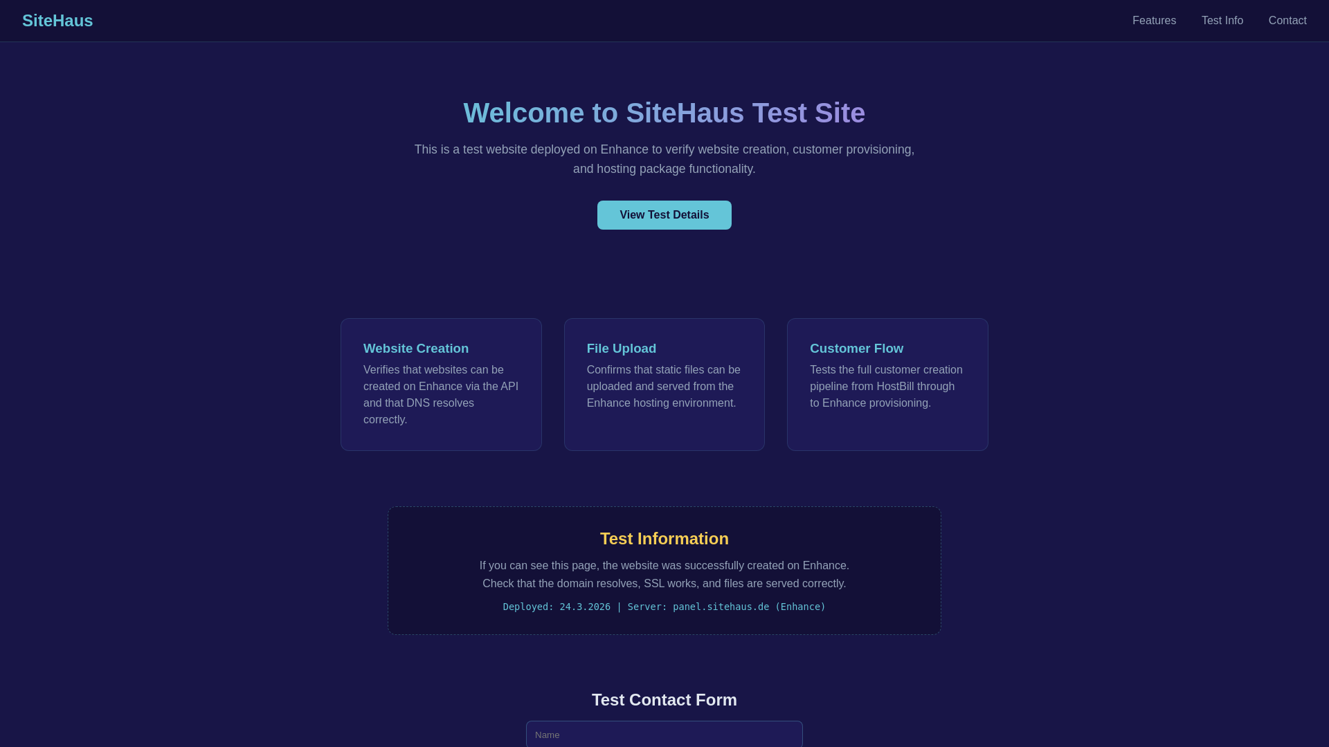 website screenshot of https://shenhancetest.org/