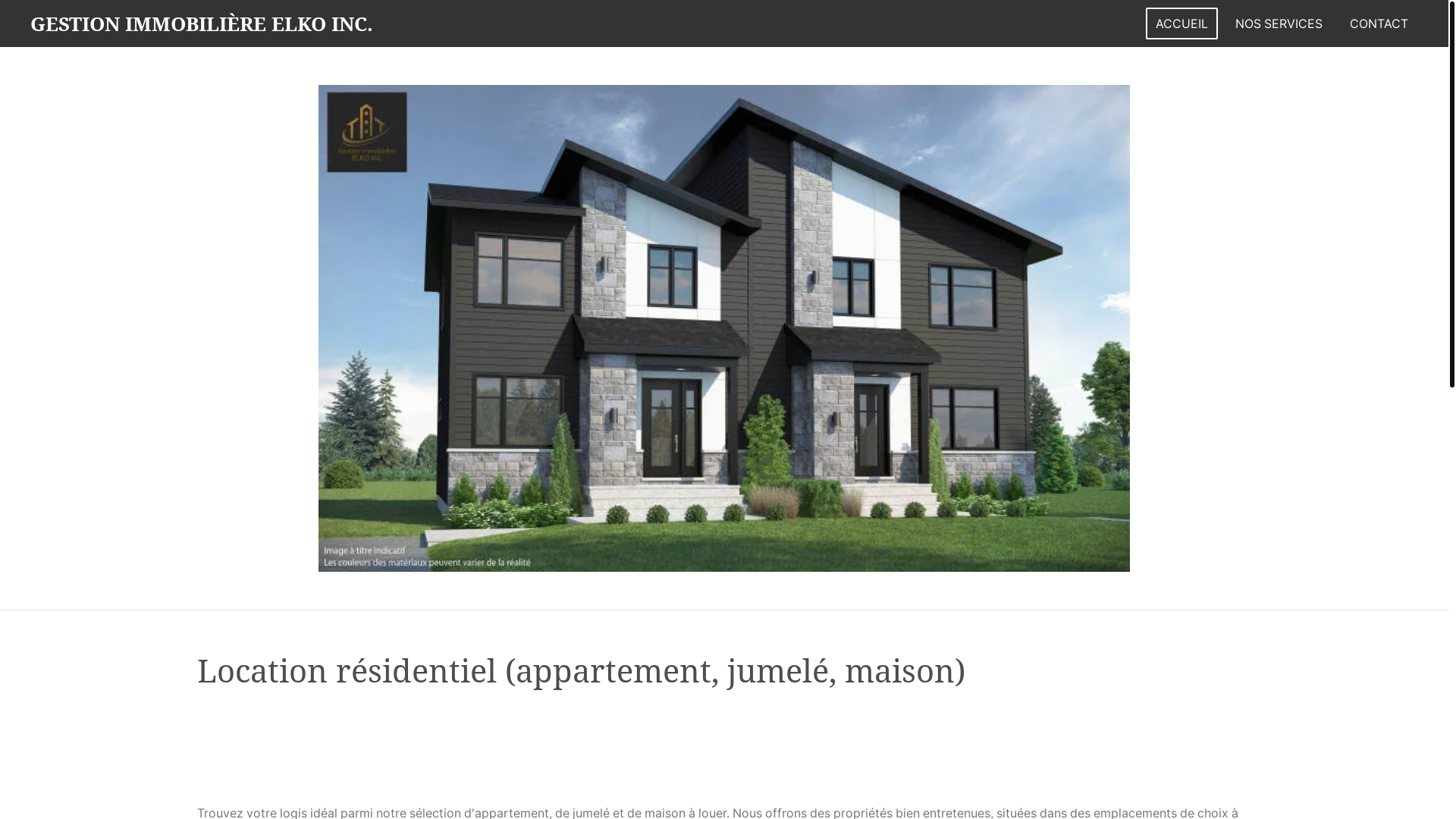 website screenshot of https://gestionimmobiliereelko.com/