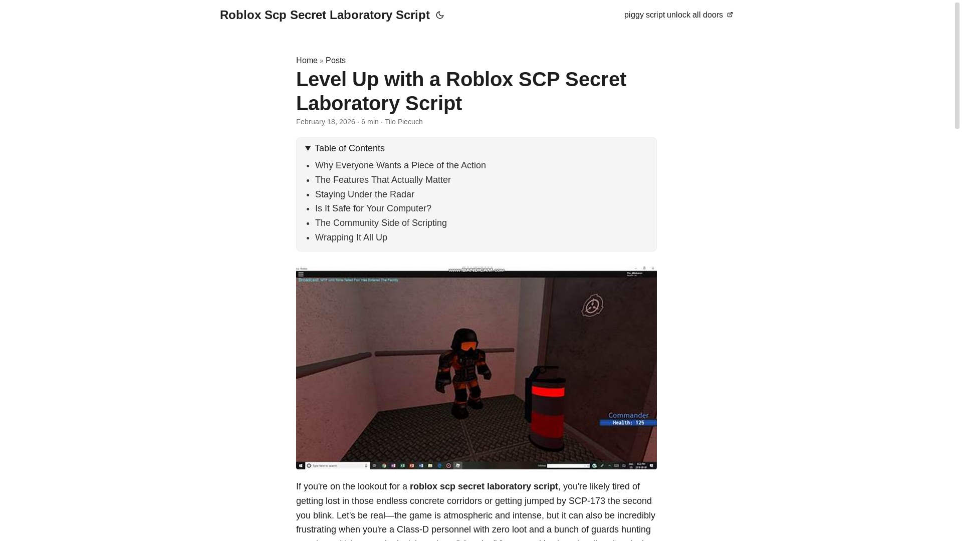 website screenshot of https://roblox-scp-secret-laboratory-script.pages.dev/