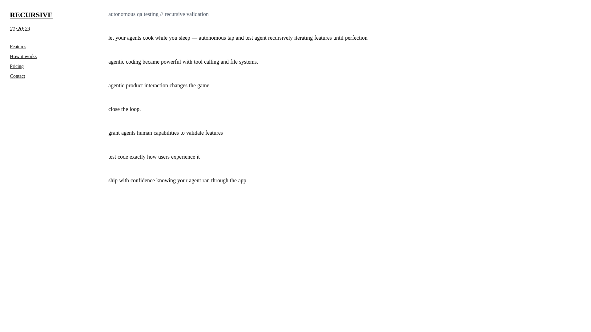 website screenshot of https://recursive.now/