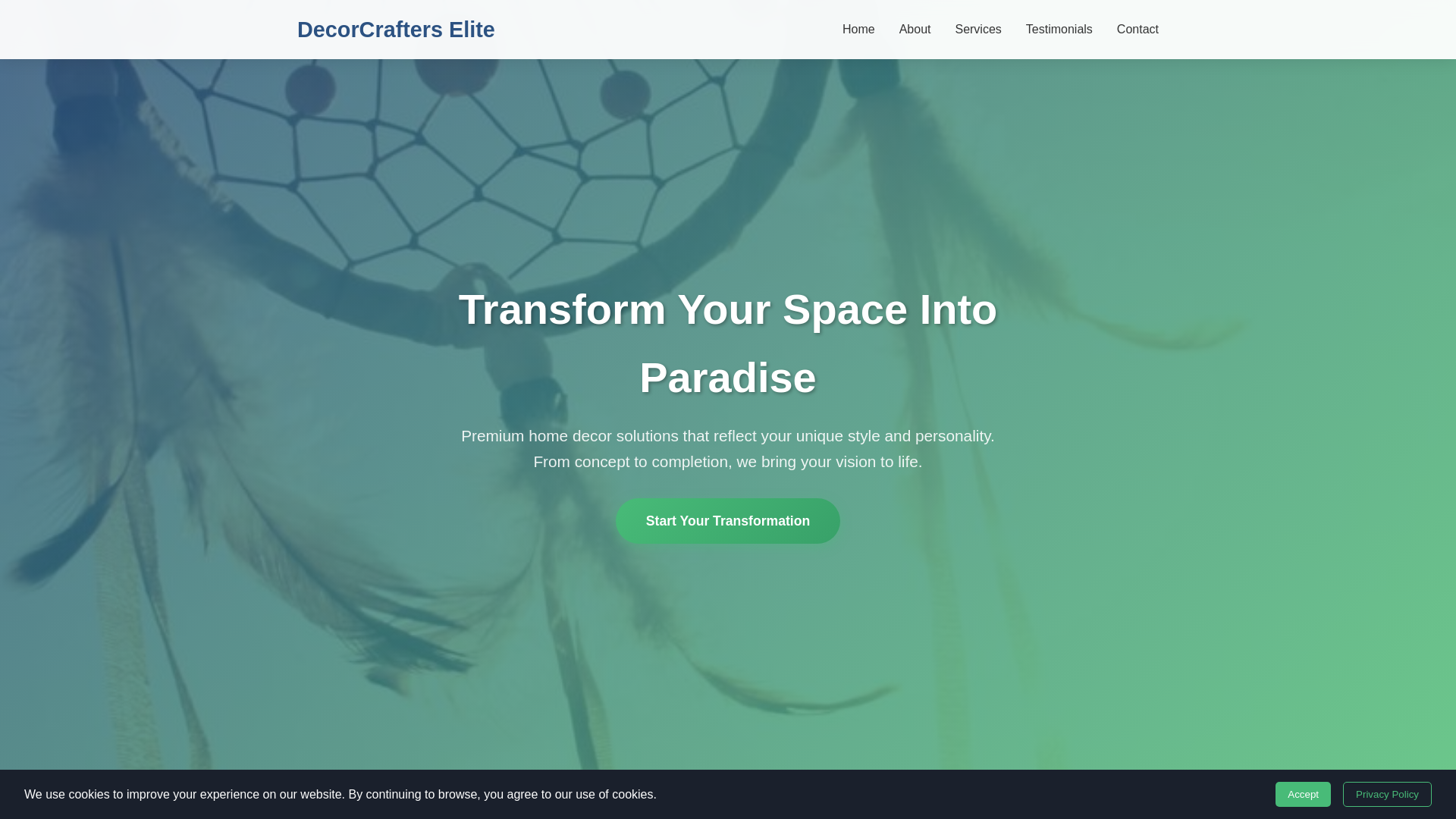 website screenshot of https://decorcrafterselite.digital/