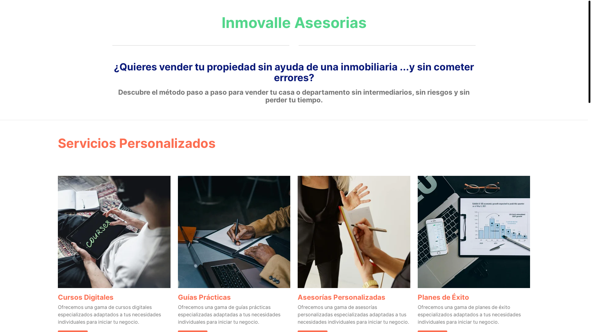 website screenshot of https://inmovallemxasesorias.com/
